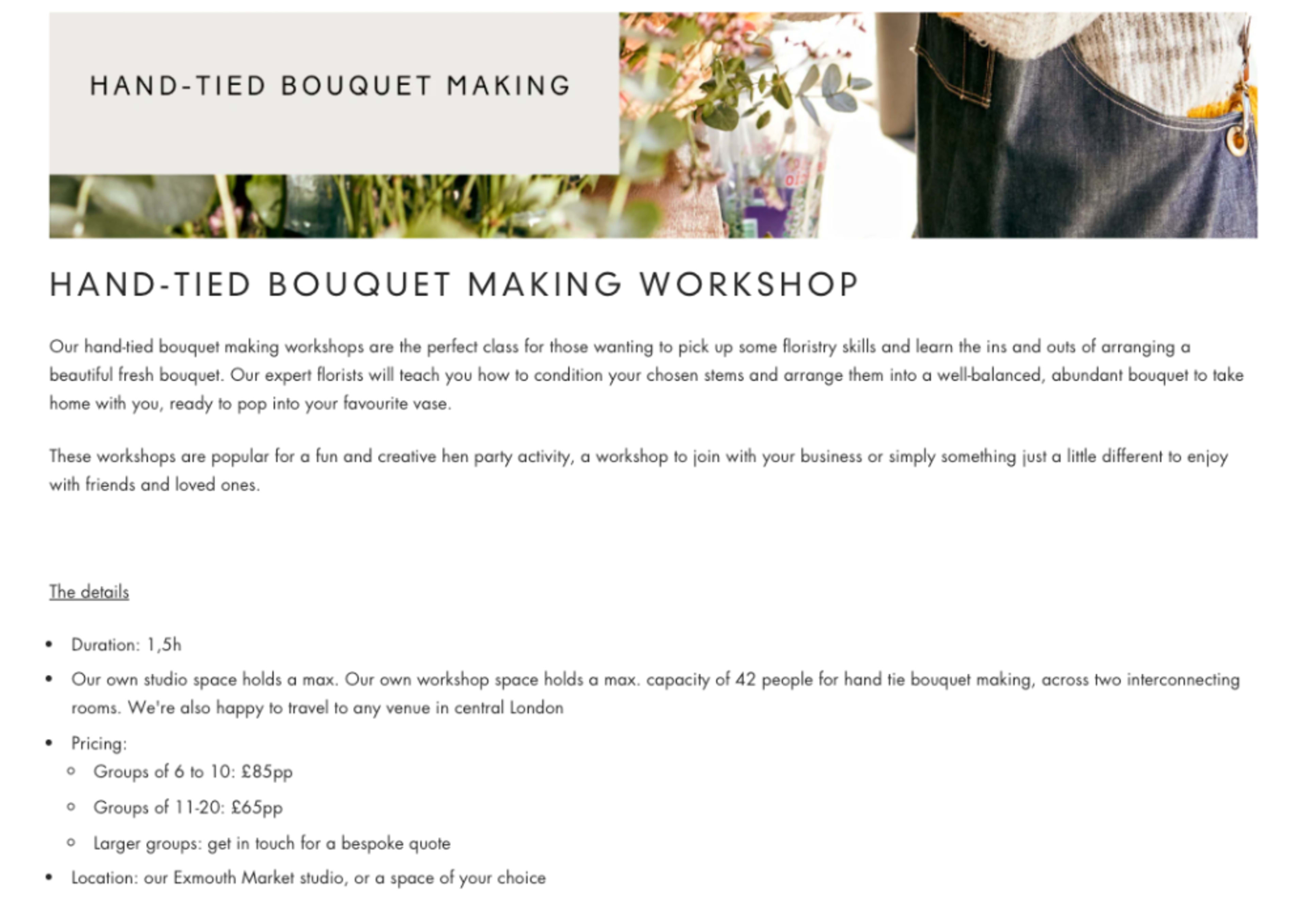 Hand-Tied Bouquet Making Workshop