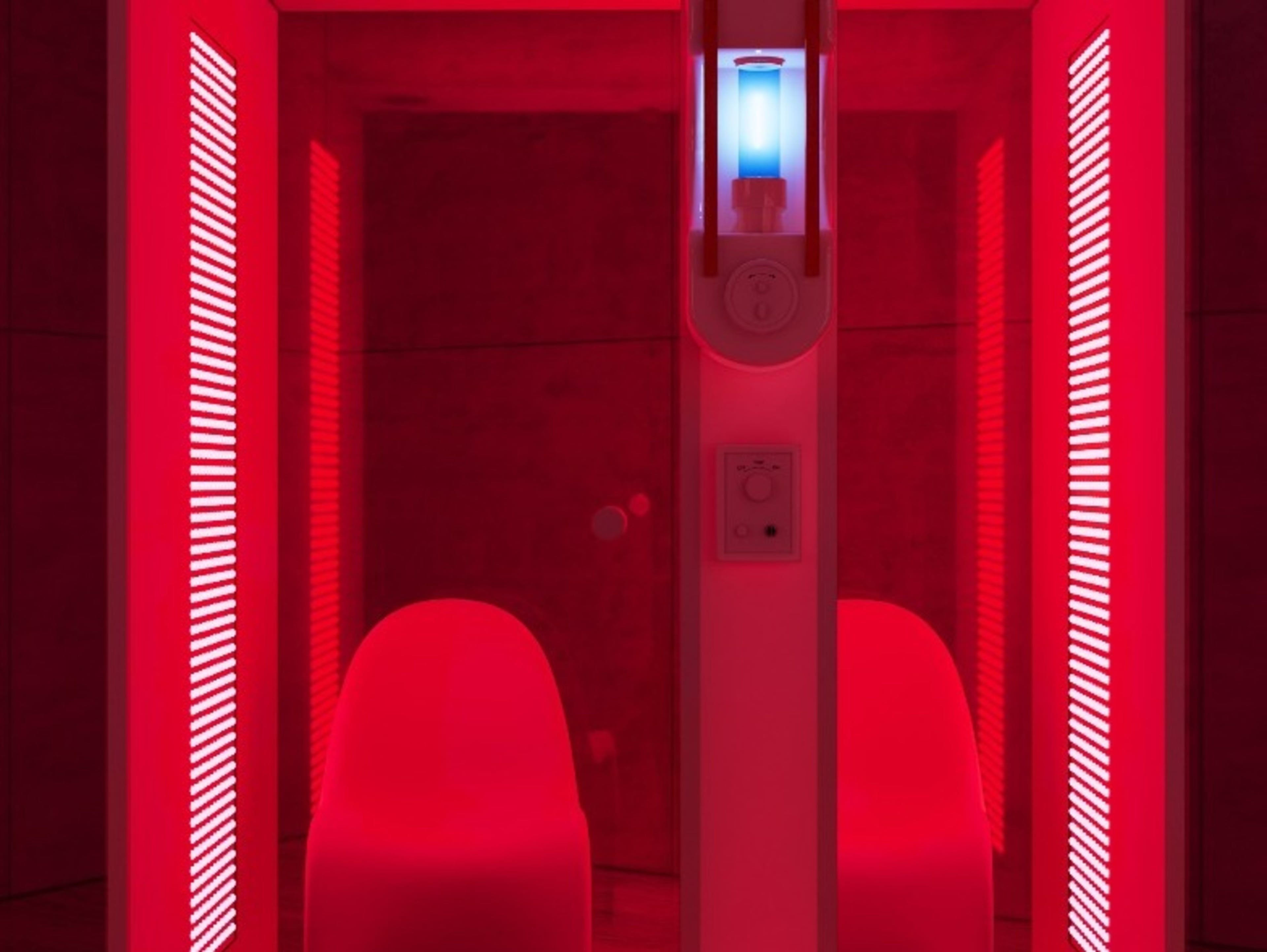 Red light/salt therapy booth