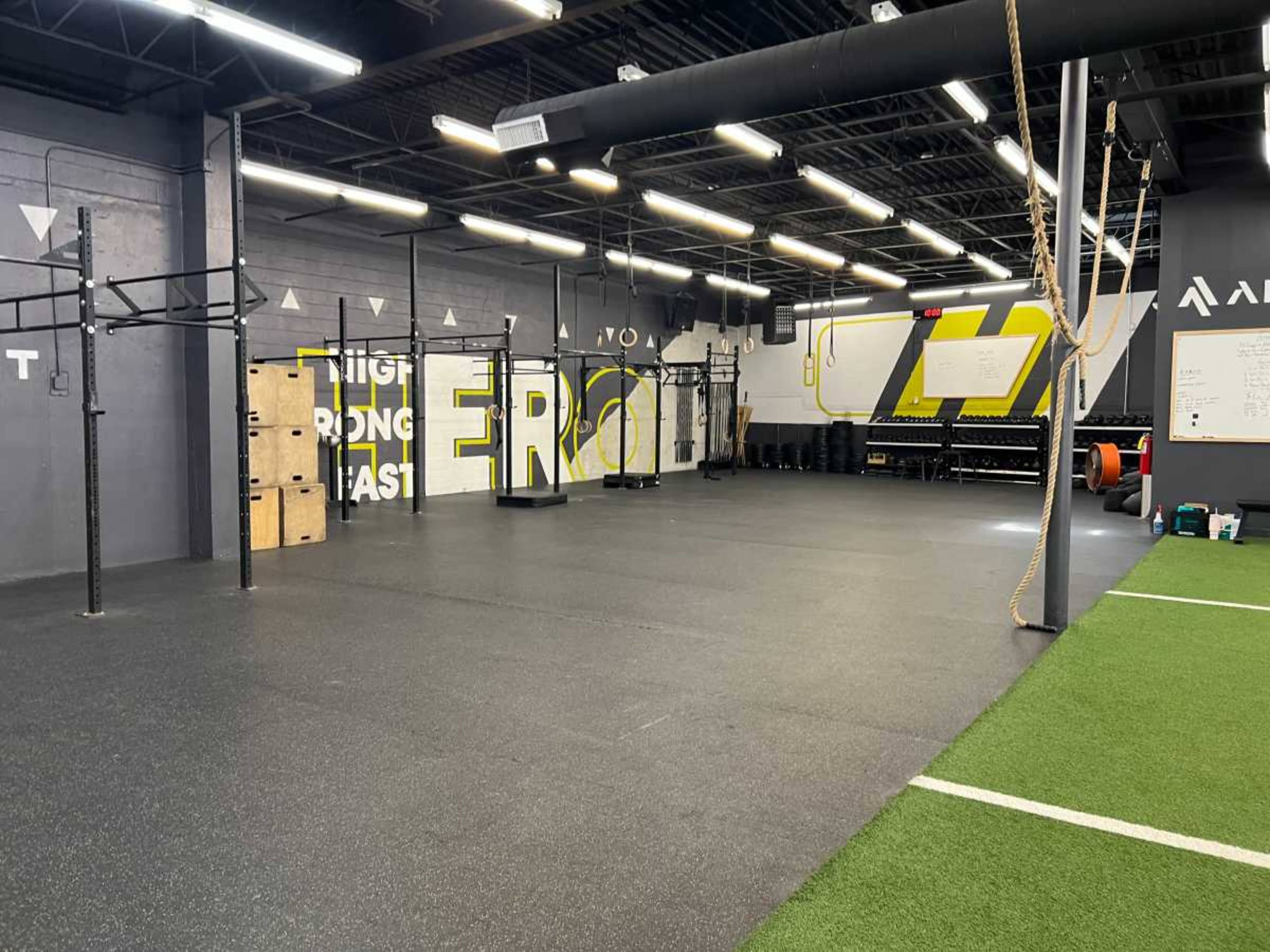 Spacious gym, with CrossFit Area, olympic lifting platforms, outdoor area, sauna, cold plunge, Image in New Rochelle, New Rochelle, NY