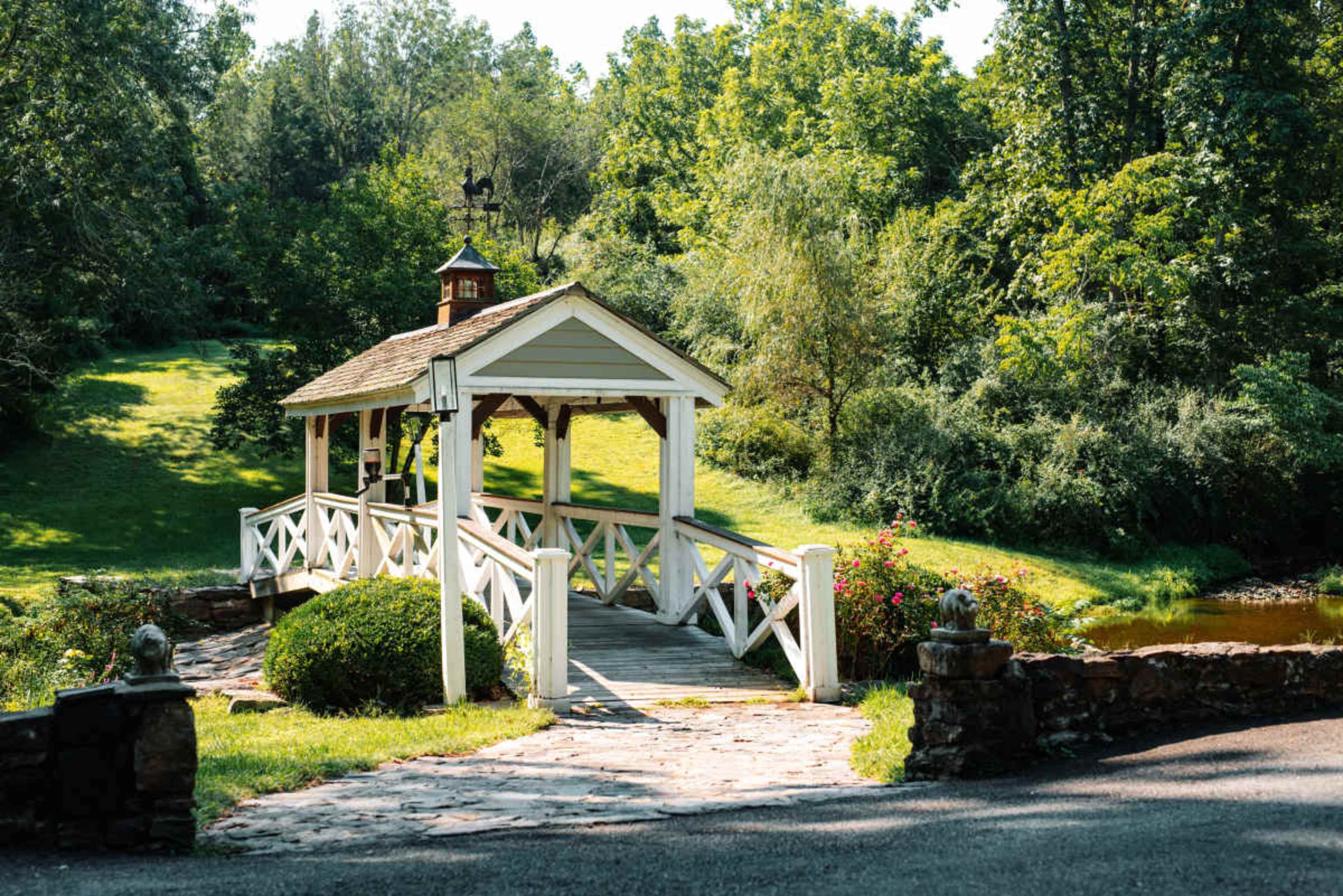 1819 Farm Estate: Waterfall & Bridge Near New Hope Image in West Amwell Township, Lambertville, NJ