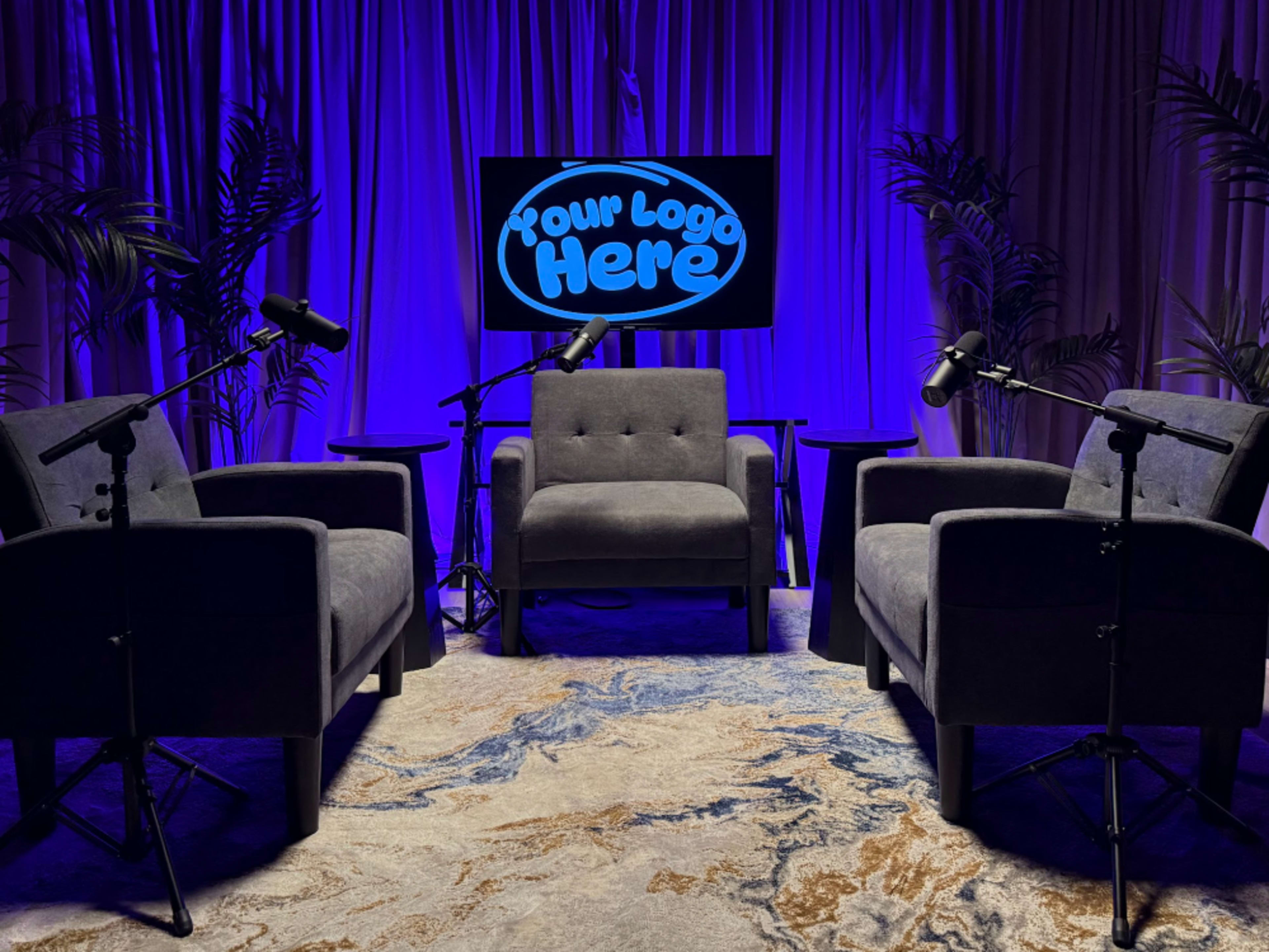 3 Person Podcast Premium Grey Chair