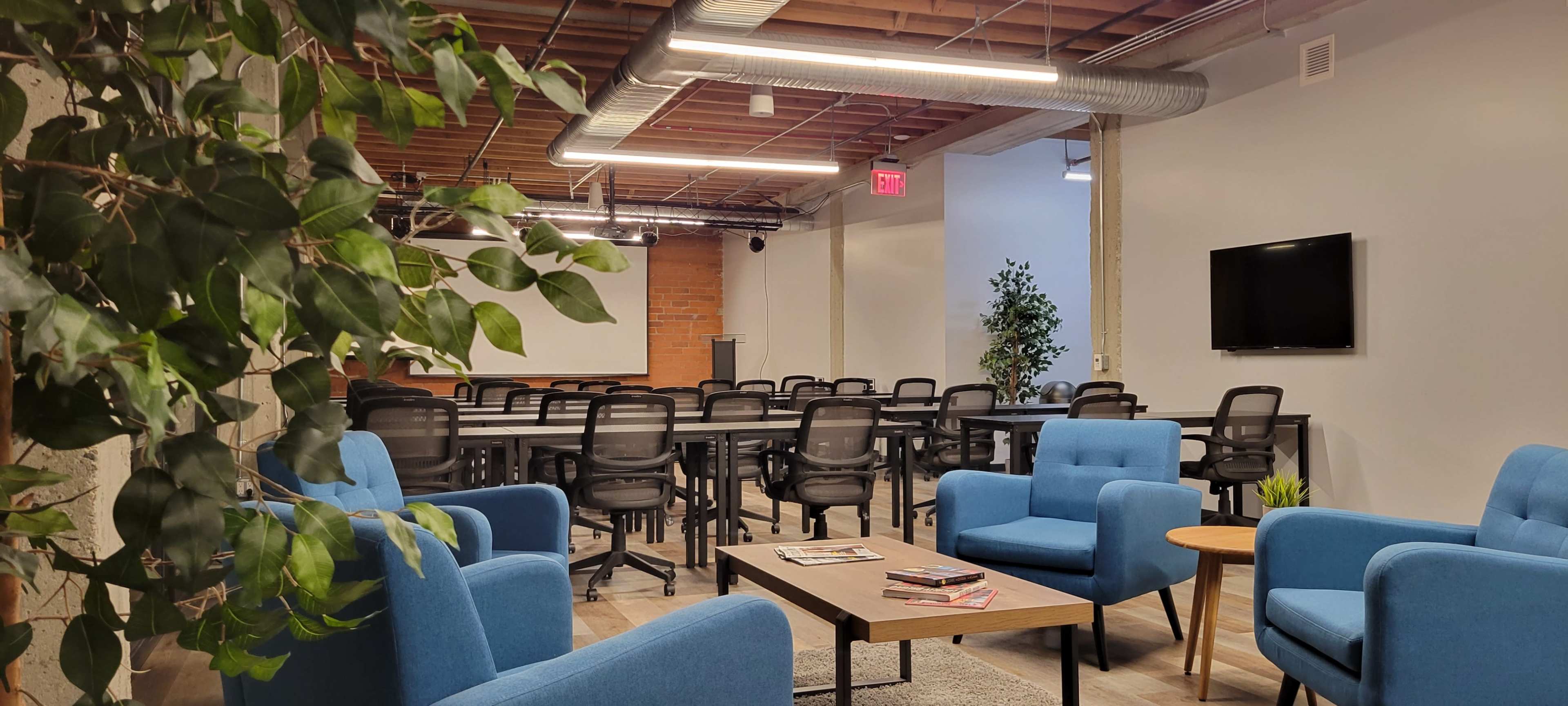Event Mezzanine with Stage and A/V Image in , Bellflower, CA