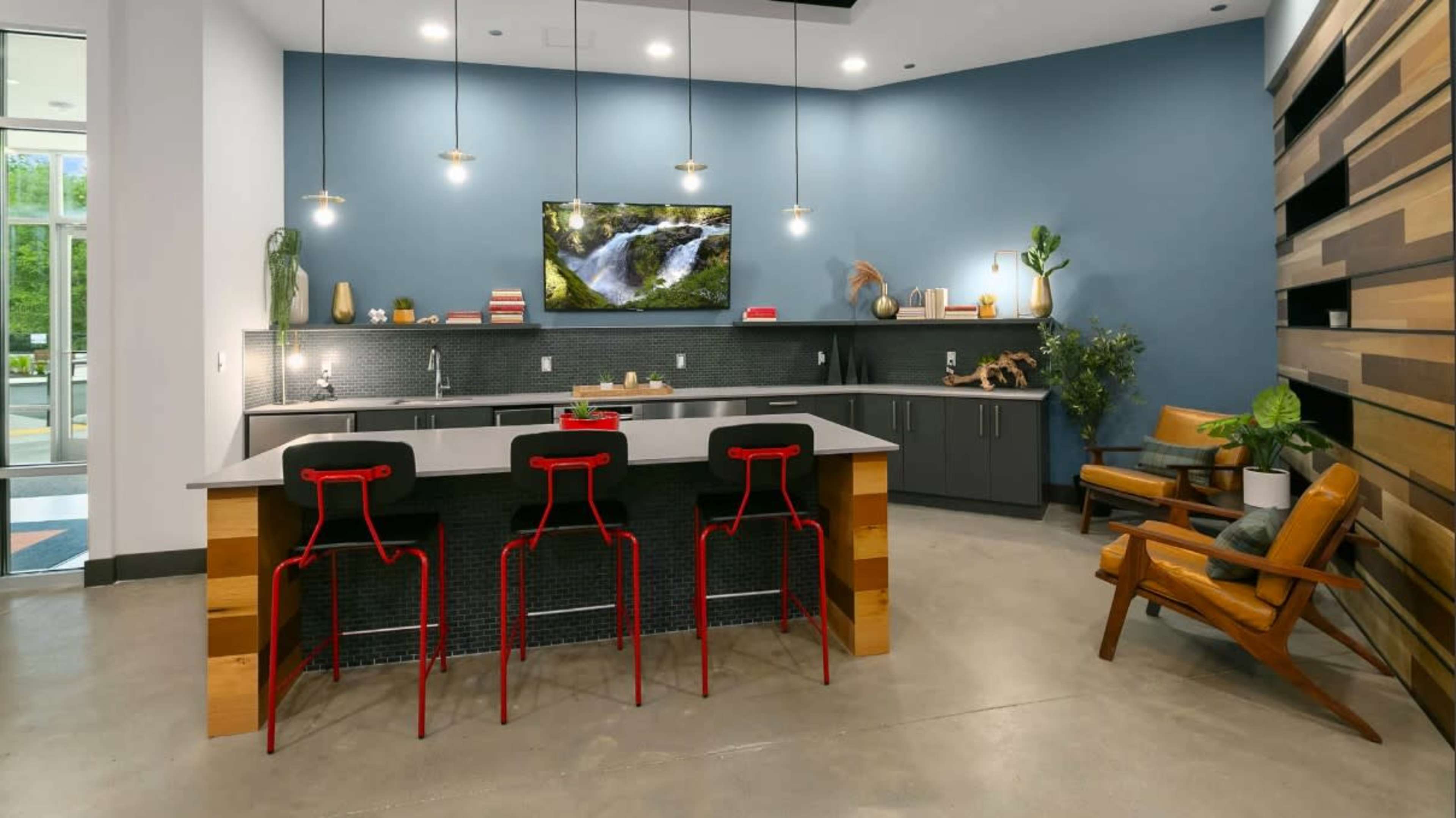 Resident Lounge with Kitchen and Game Room in Newcastle Image in Newcastle, Newcastle, WA