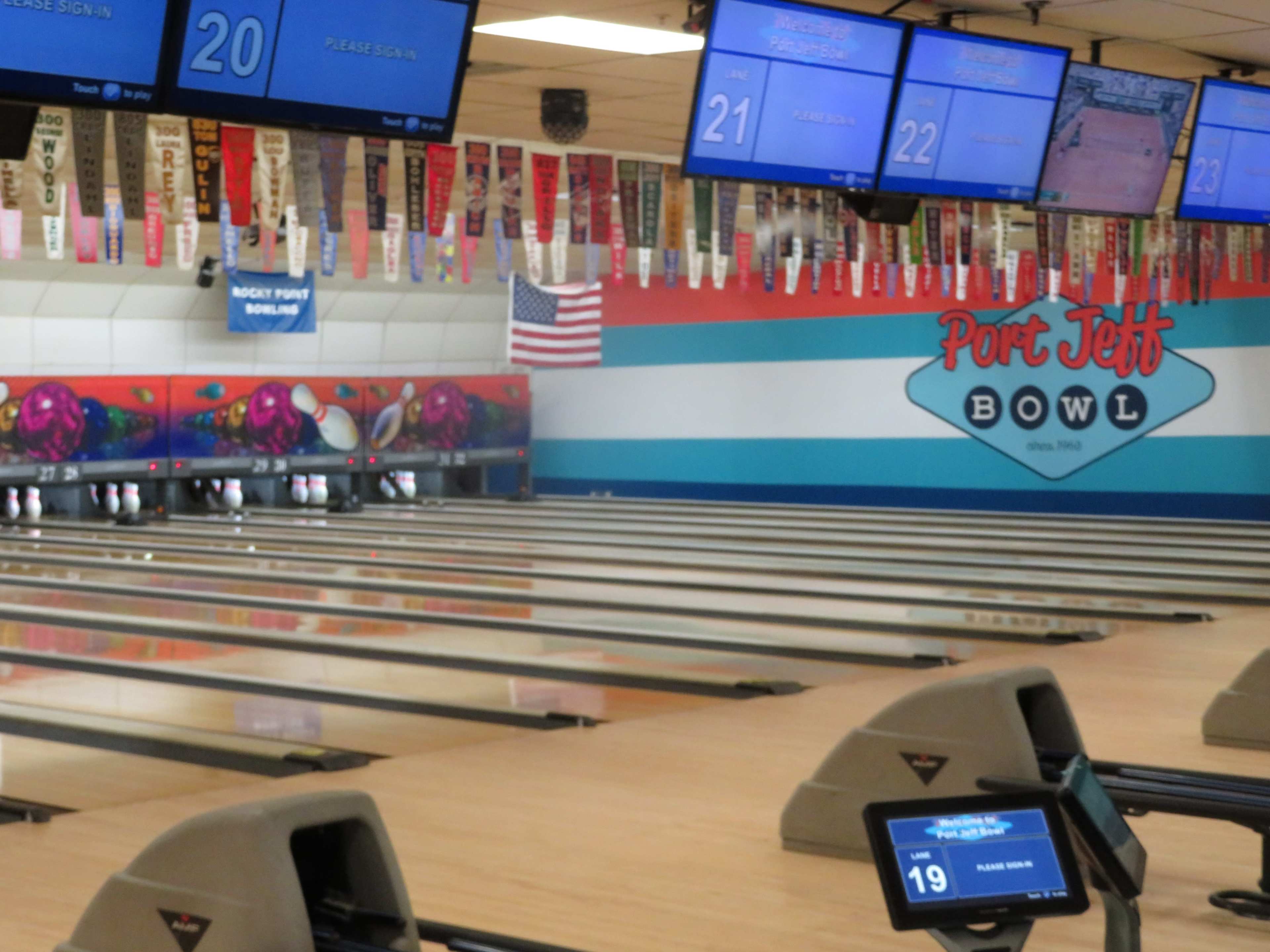 Vintage Bowling Alley Image in Brookhaven, Port Jefferson Station, NY