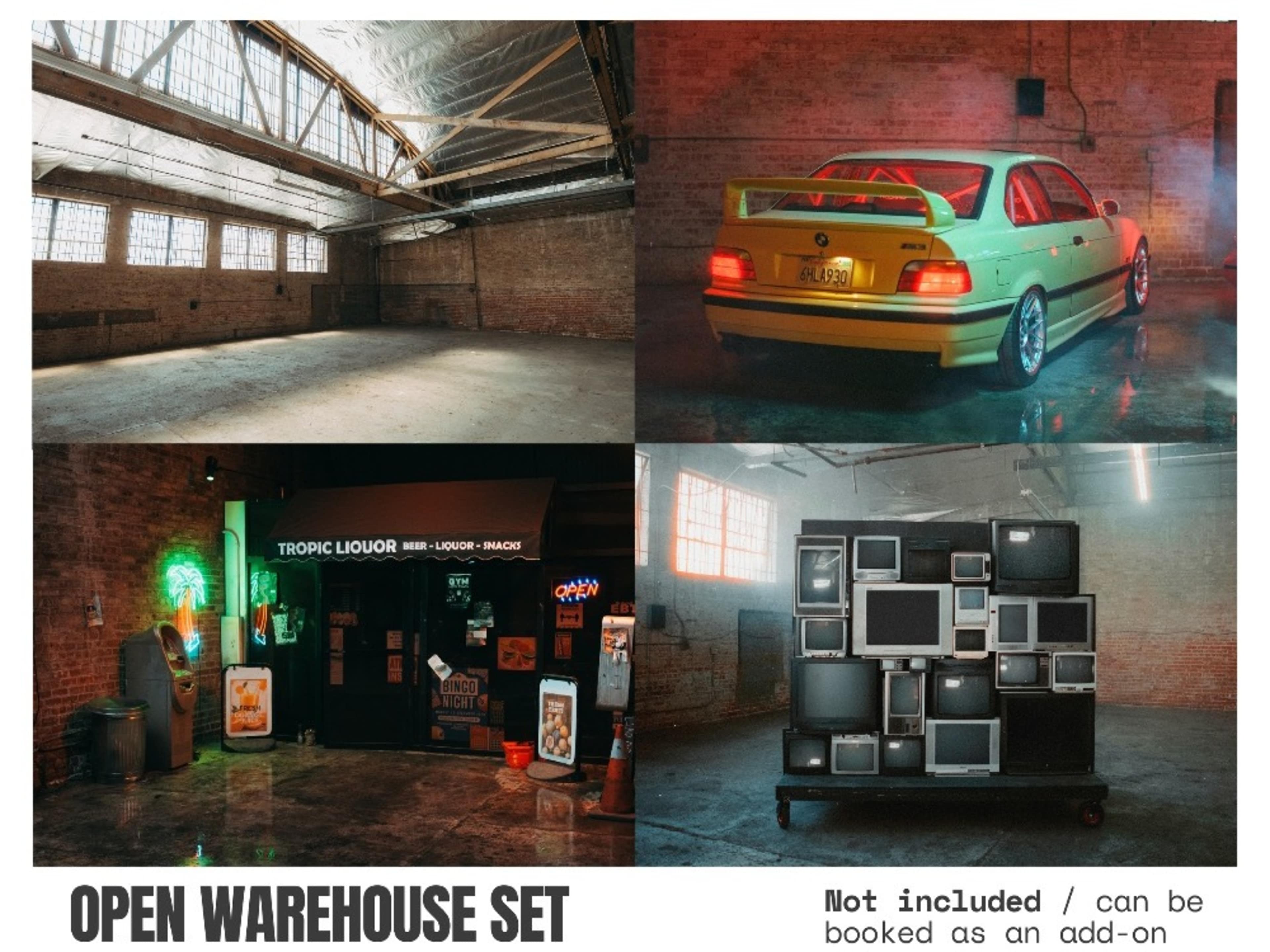 Open Warehouse Set + Liquor Storefront Set