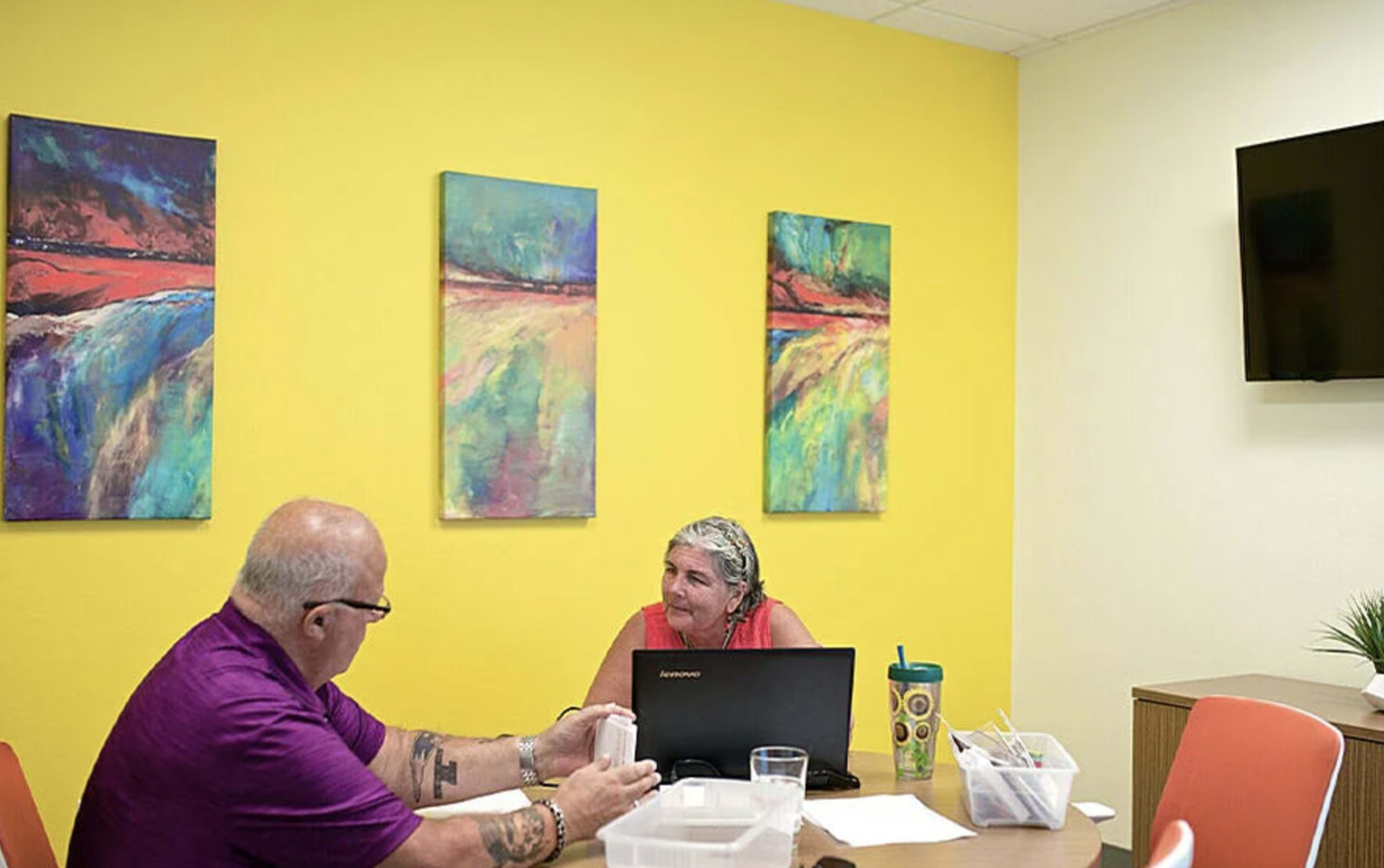 Colorful 4 Person Conference Room w/ TV Image in Ahwatukee Foothills Village, Phoenix, AZ