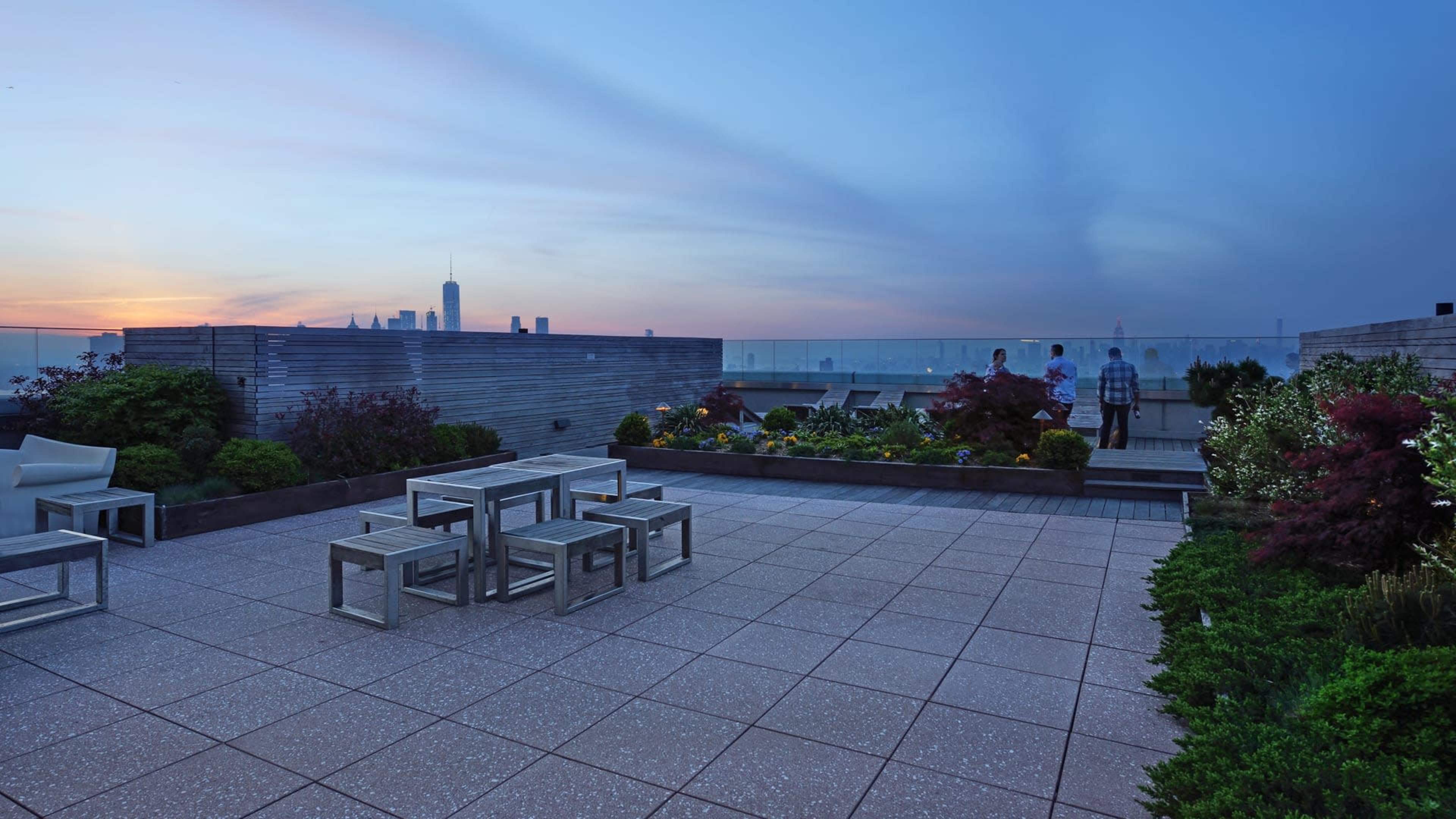 51st Floor Terrace with Manhattan Skyline View Image in Downtown Brooklyn, Brooklyn, NY