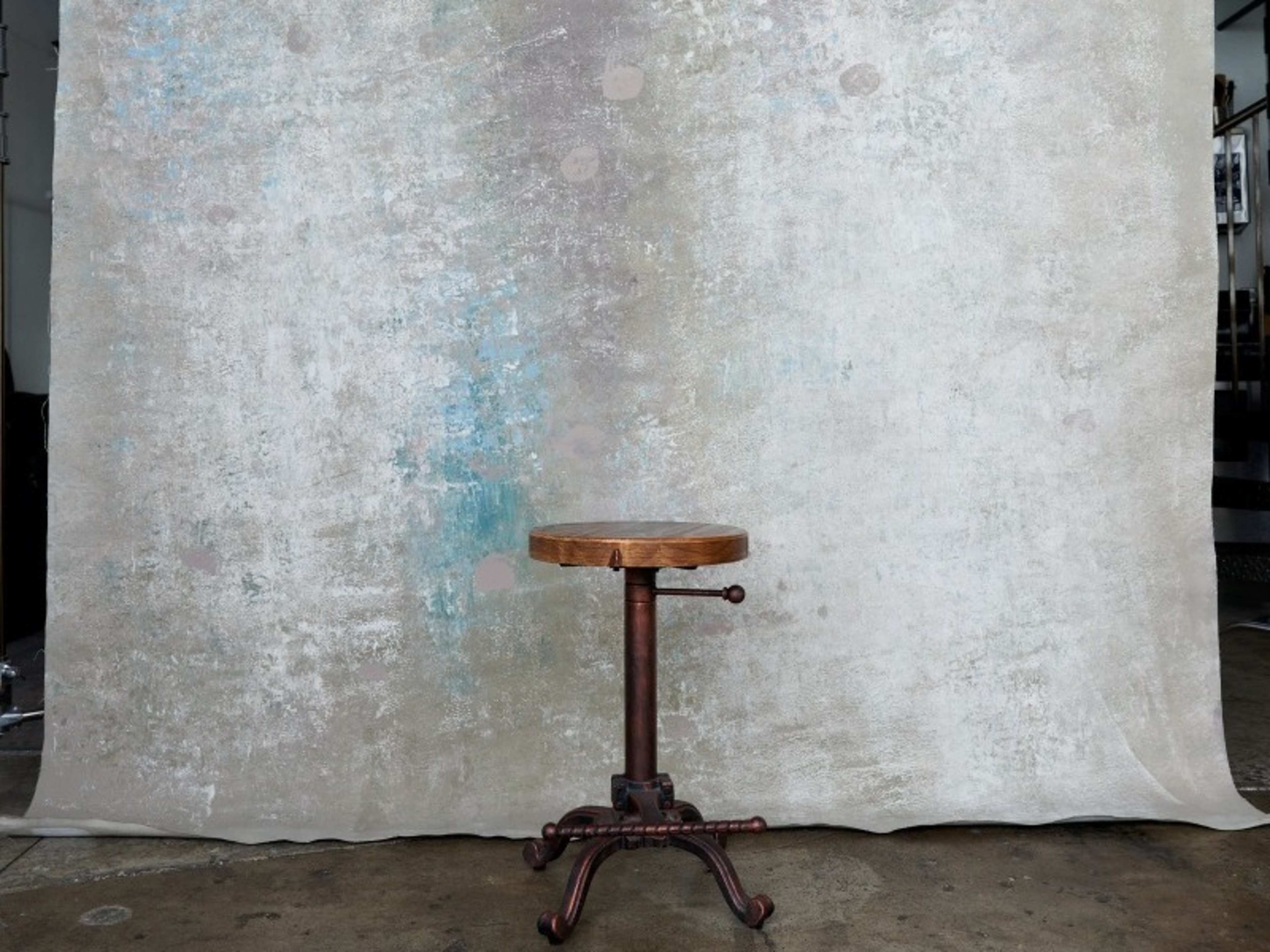 Hand-painted canvas backdrop (blue and gray)