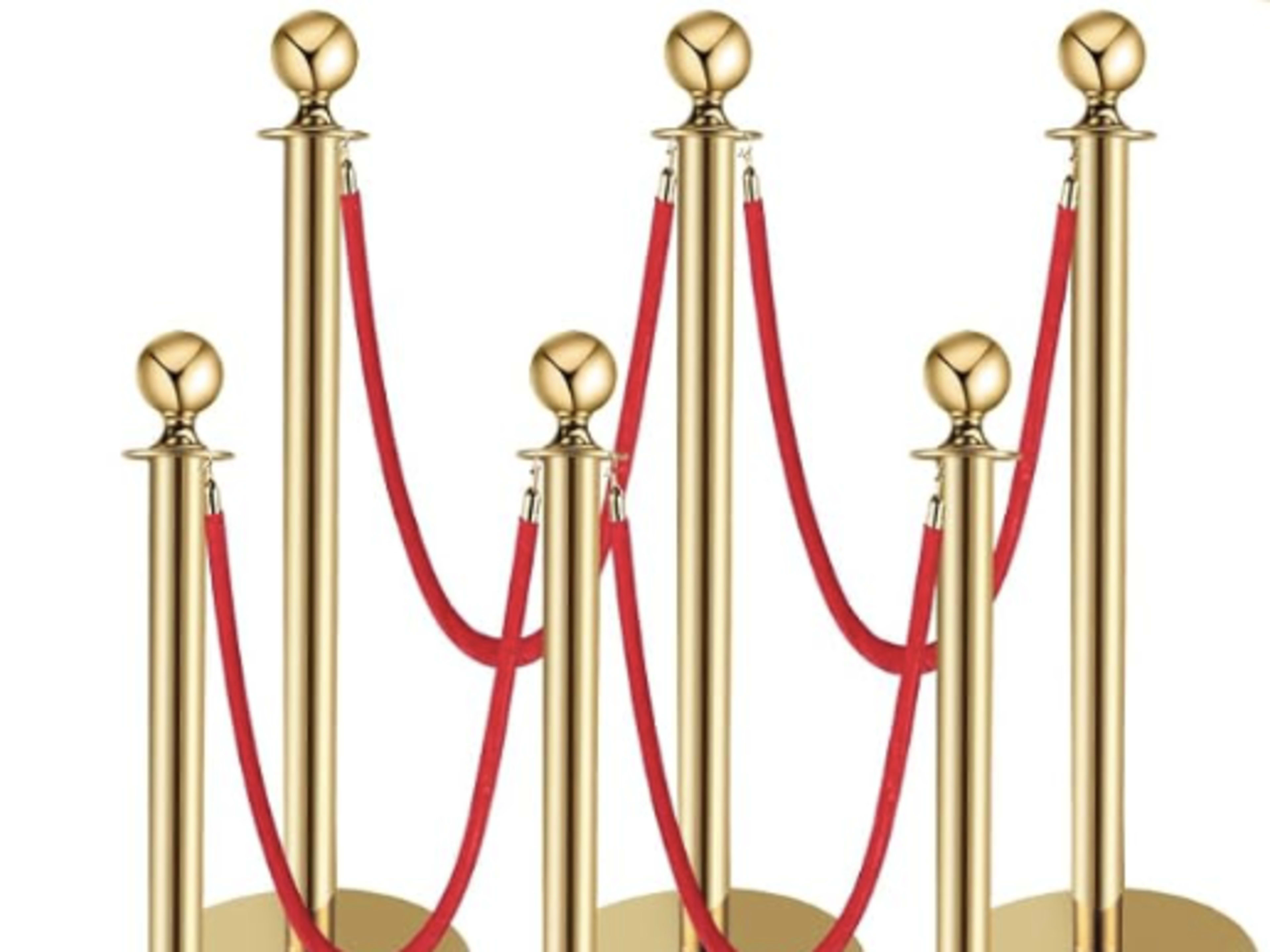 Gold Stanchions and Red Rope