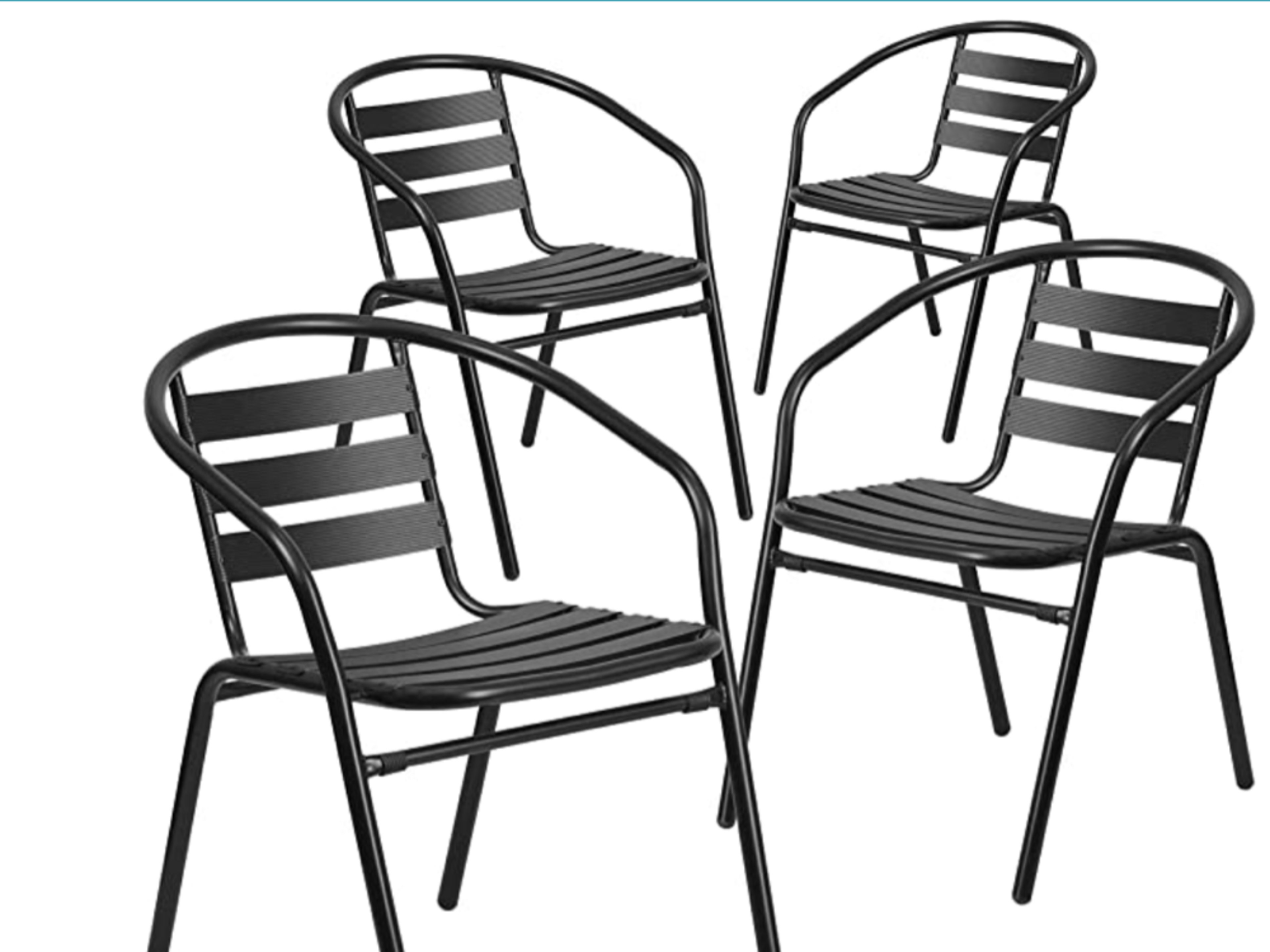 8 Black Metal Chairs