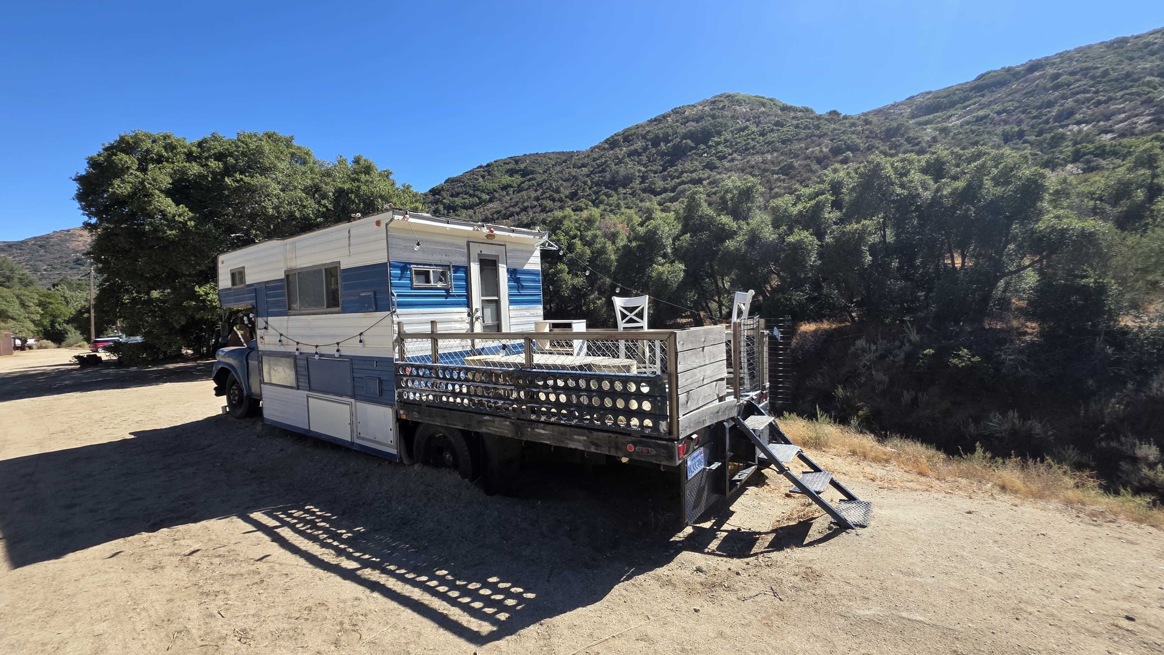 1952 Blue Chevy Viking Truck, Trailer, Porch – Desert View Image in Leona Valley, Leona Valley, CA