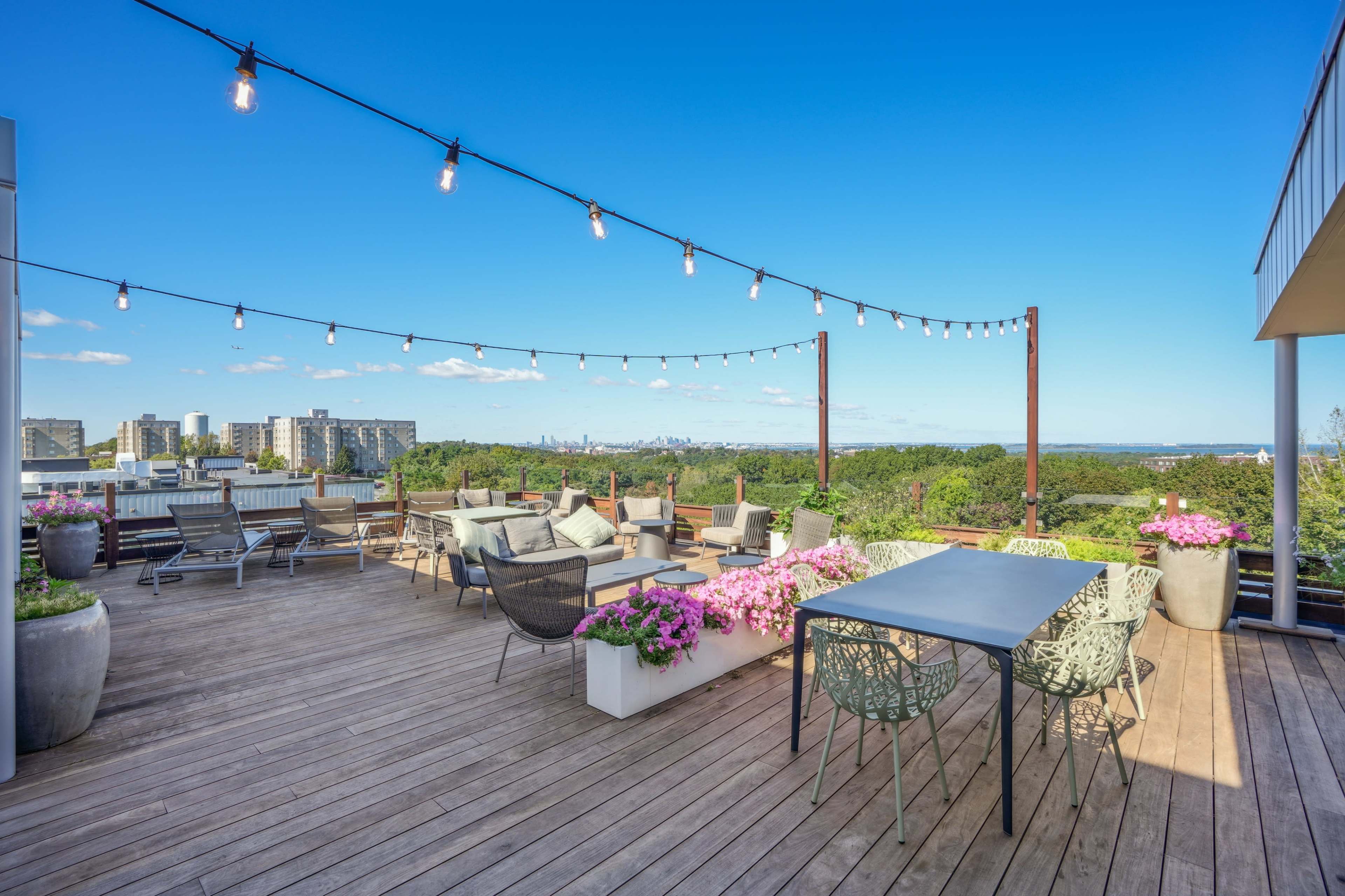 Rooftop Lounge with views of the Boston skyline and Quincy harbor Image in Quincy, Quincy, MA