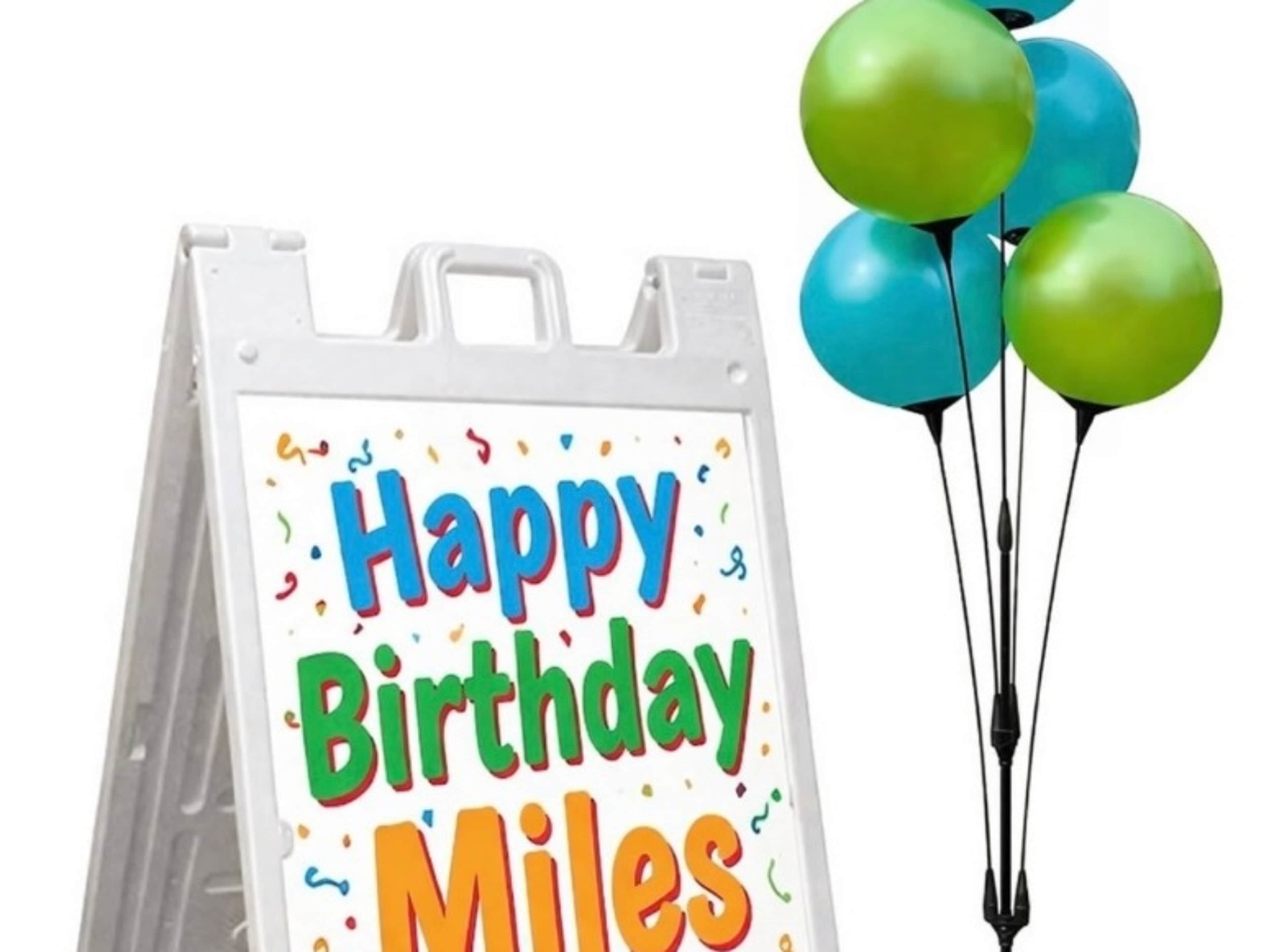 Dura Balloons and A-Frame Sign Holder