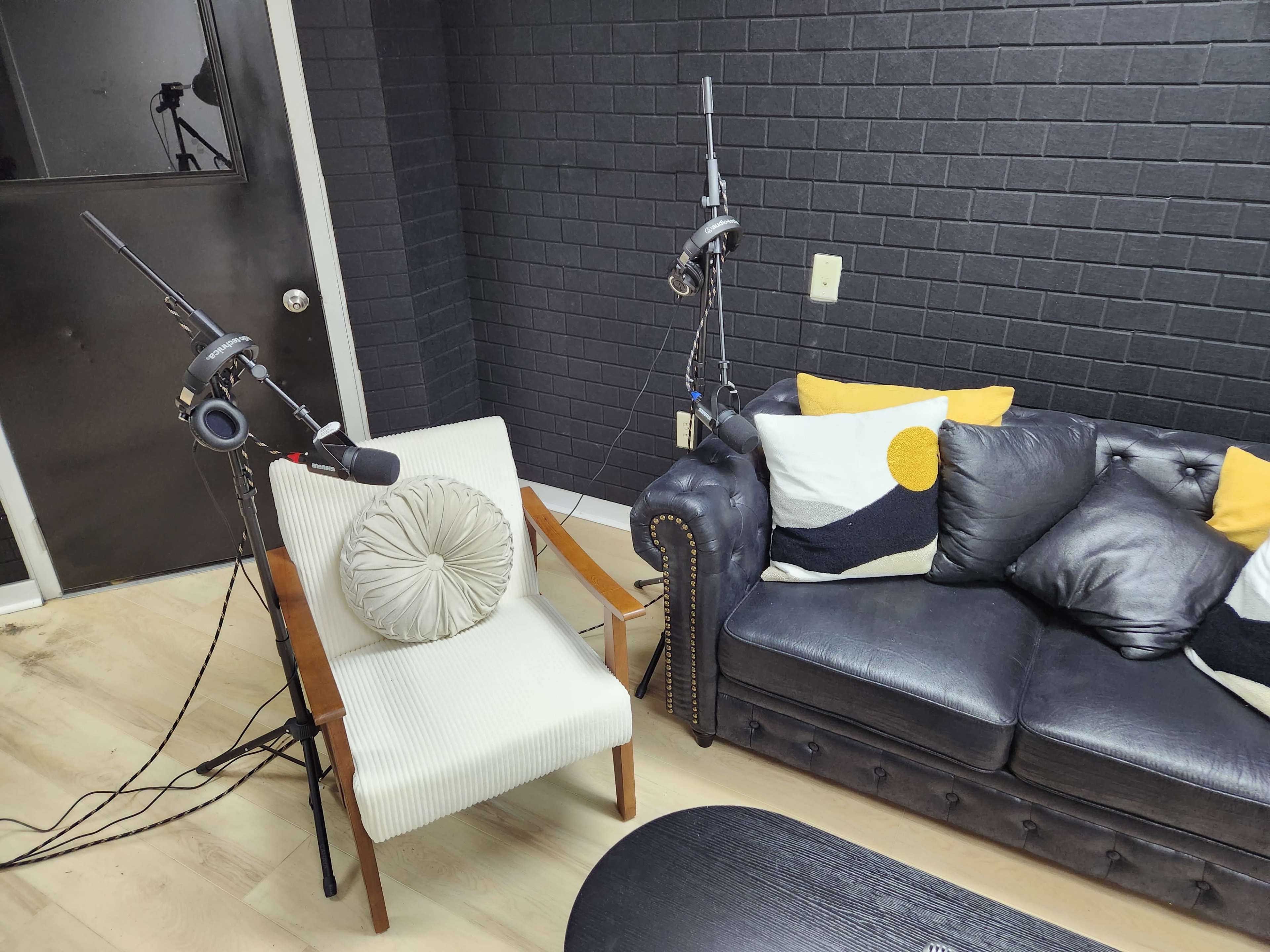 Modern Podcast Studio with Cameras, Mics & Stylish Set Image in Portsmouth, Portsmouth, VA