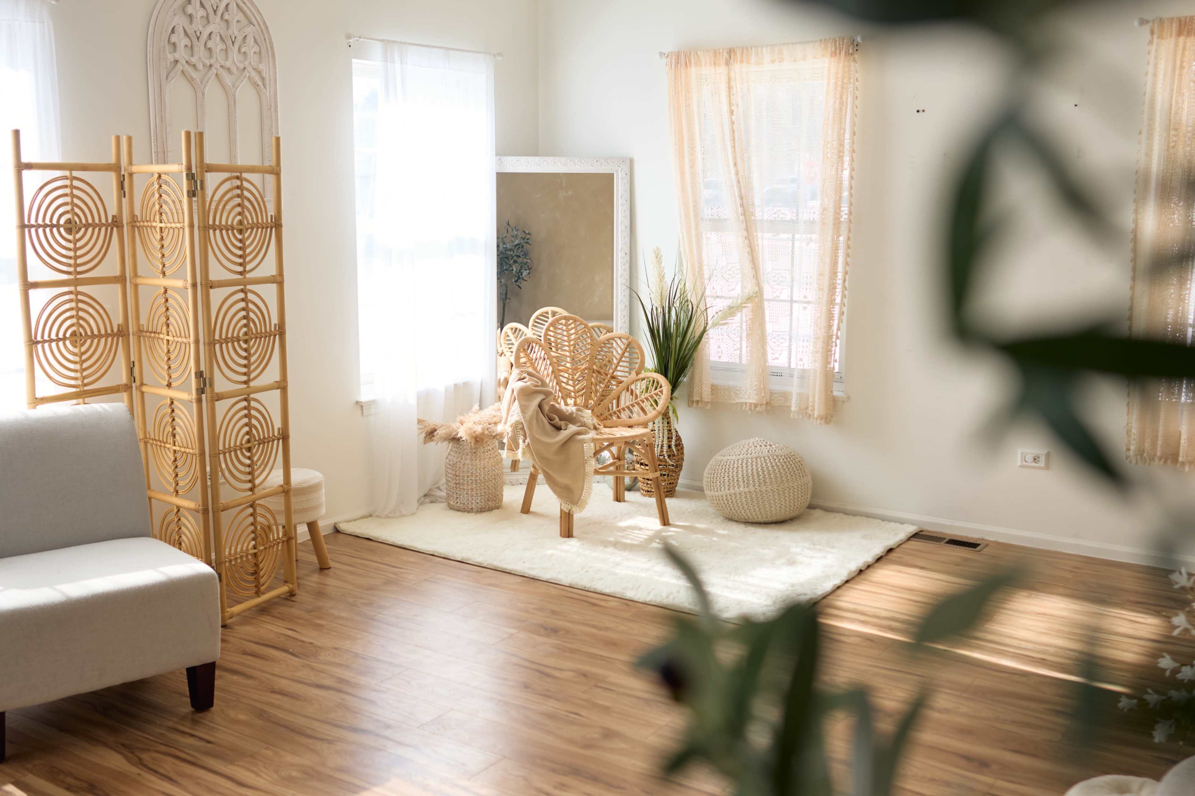 Beautiful Boho Suite with a lot of natural light and Studio style room with white backdrop Image in Winfield Township, Winfield, IL