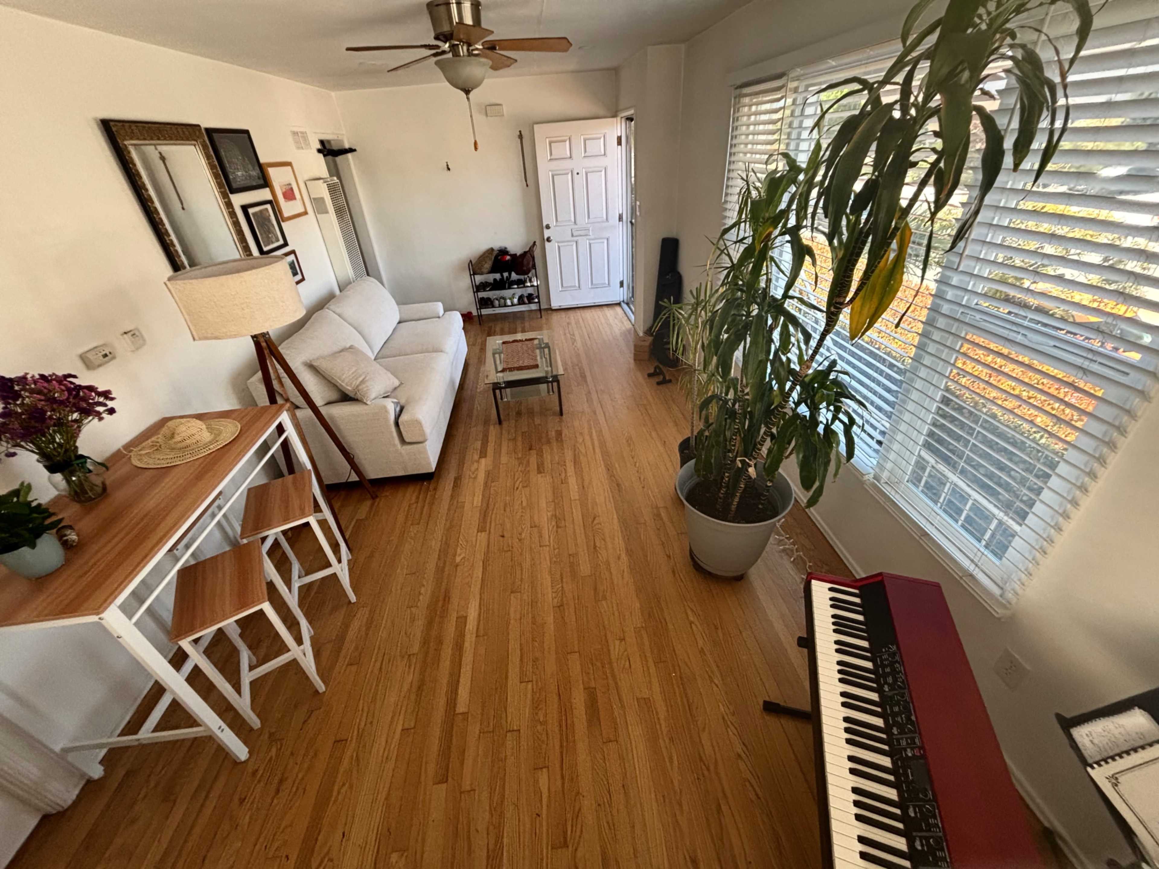 Multipurpose clean open room and kitchen with wood floors. Great for booking private clients for yoga, recordings or meetings of all sorts Image in Point Loma Heights, San diego, CA