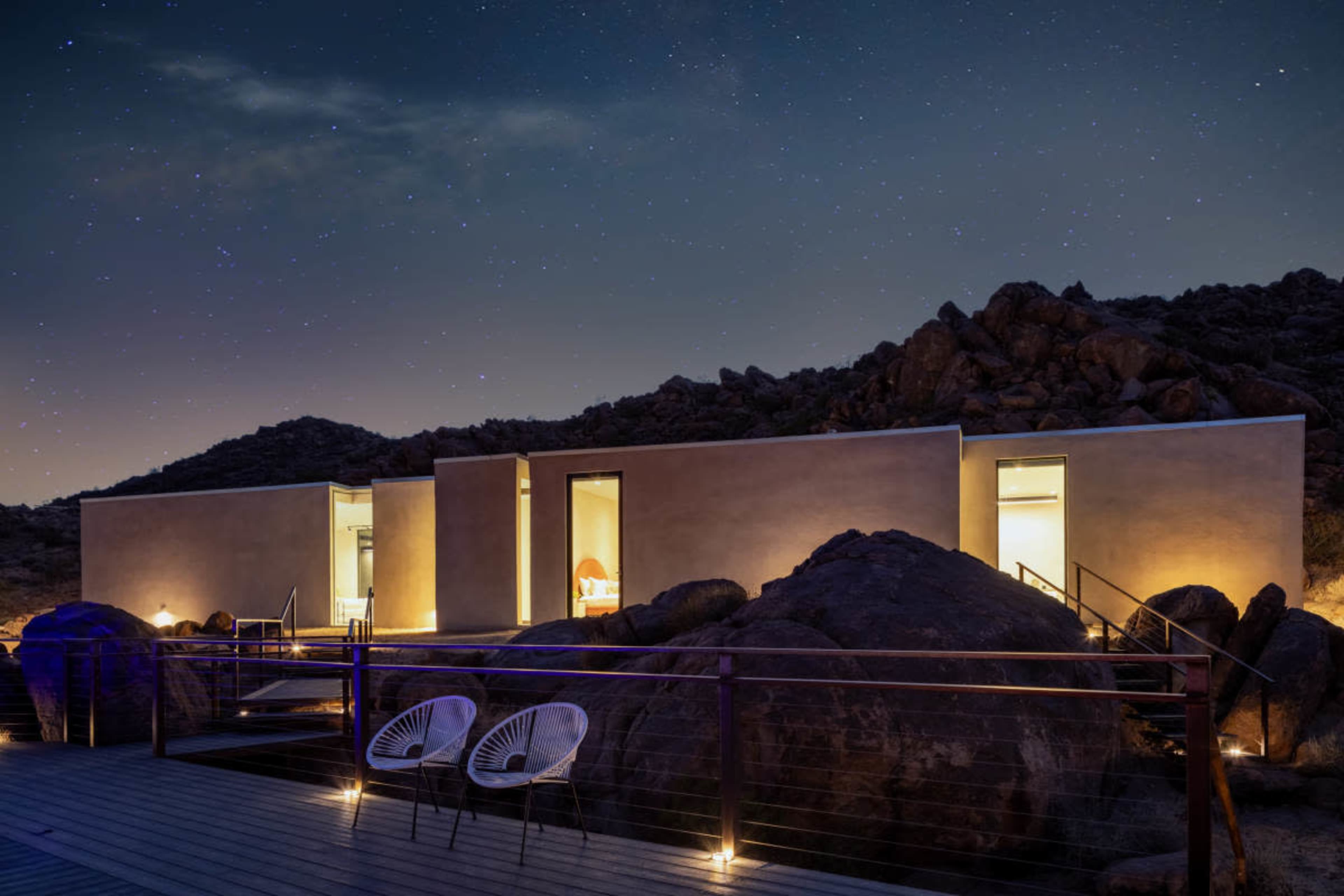 A Modern Rectangular Prism Home w/ Pool & Boulders Image in , Joshua Tree, CA