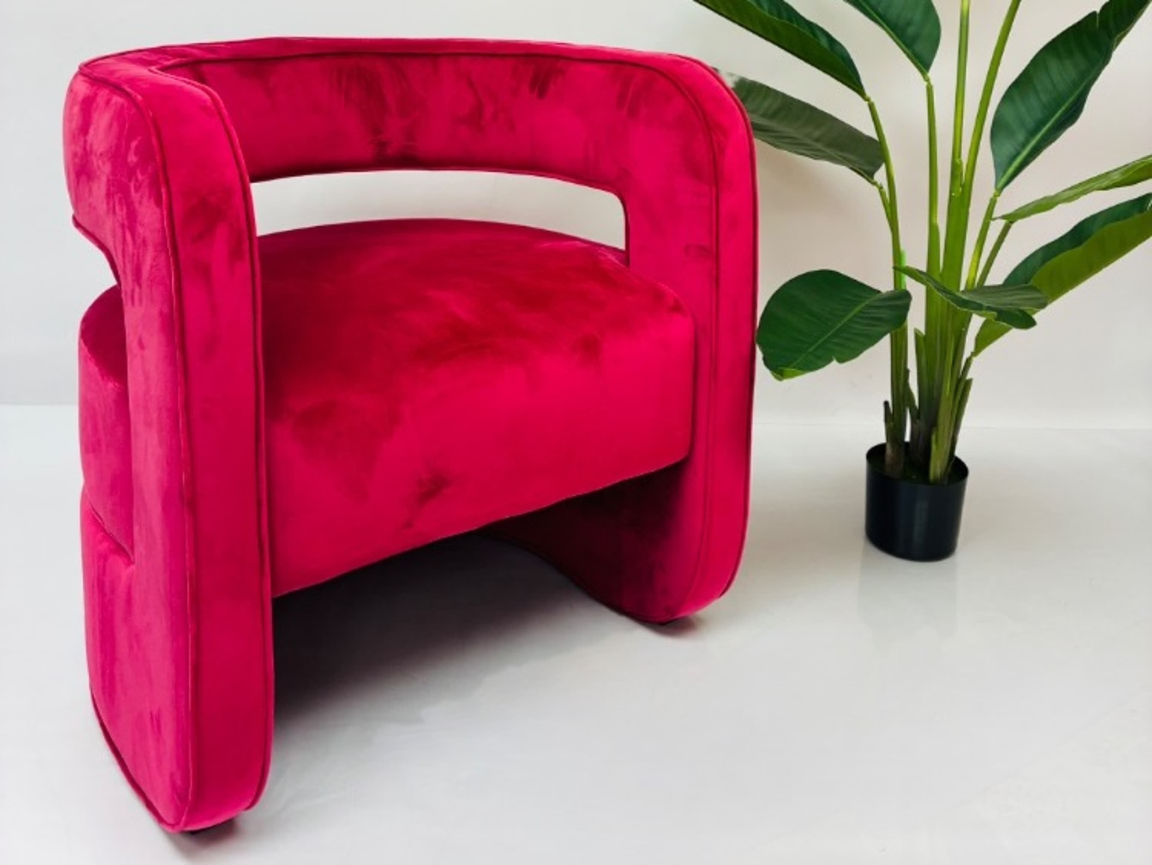 Pink velvet chair