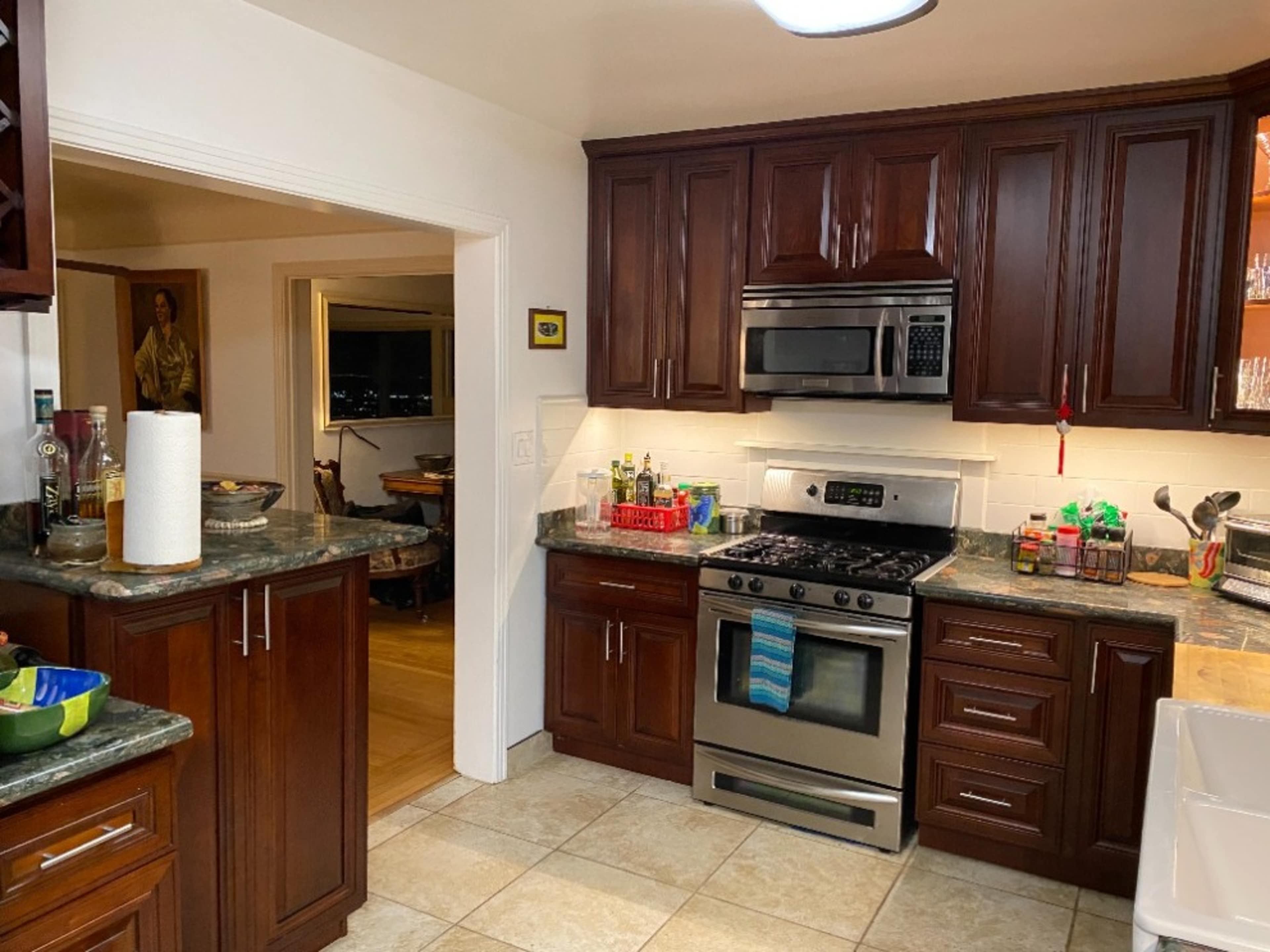 Kitchen detail - main house, view into living room