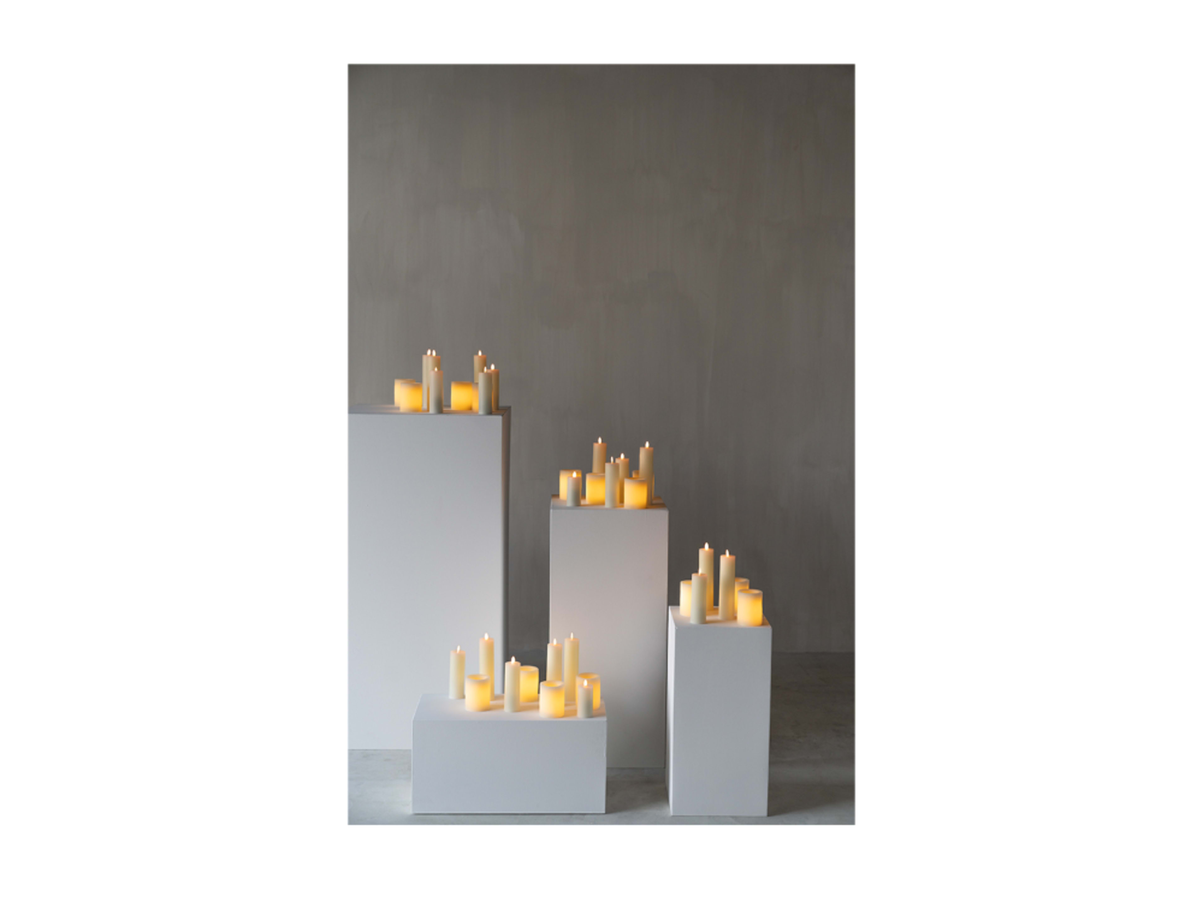 Collection of LED warm pillar candles