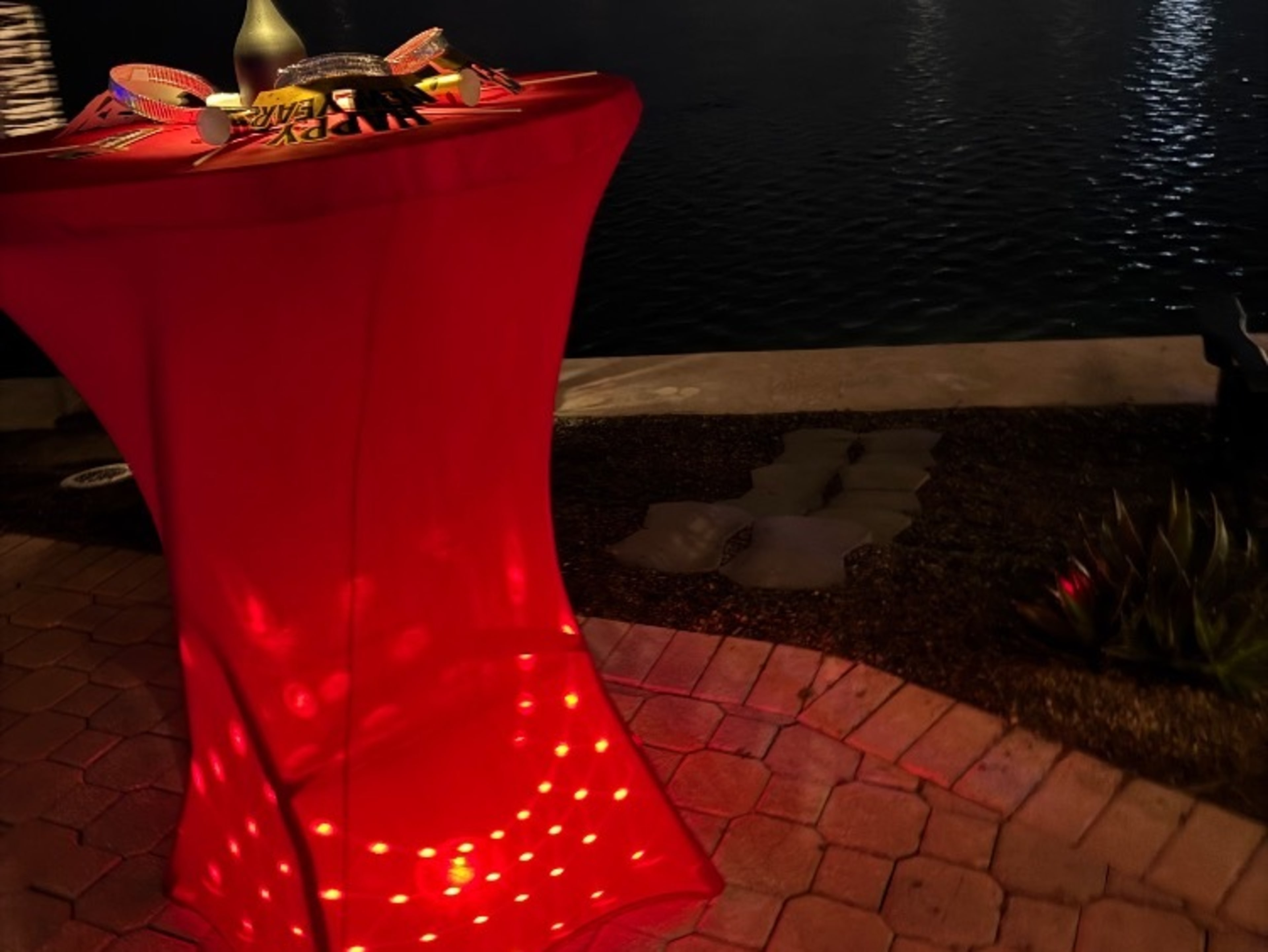 Cocktail Tables with cover and light