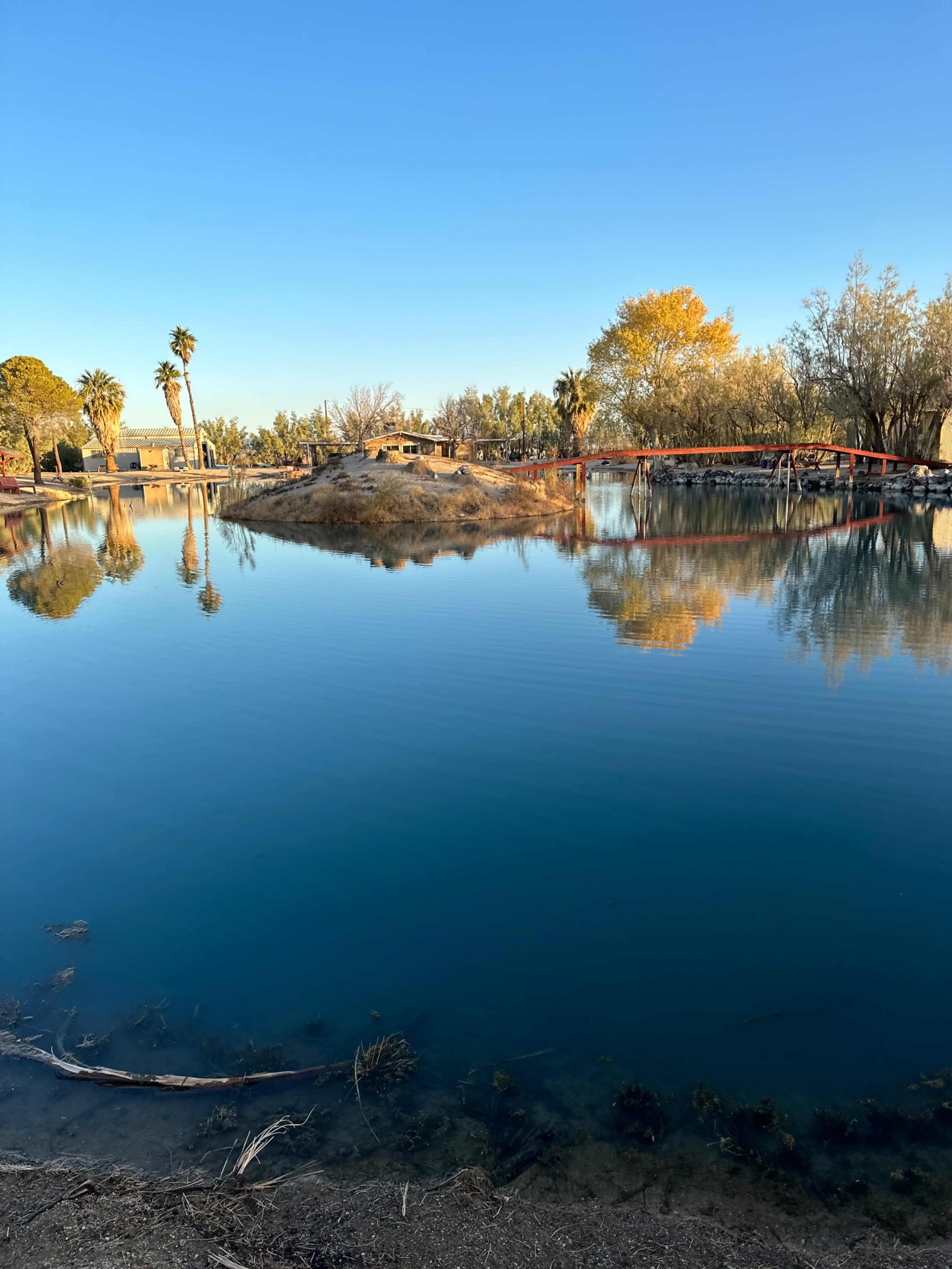 Oasis in the desert- Lake and mountain views Image in , Newberry Springs, CA