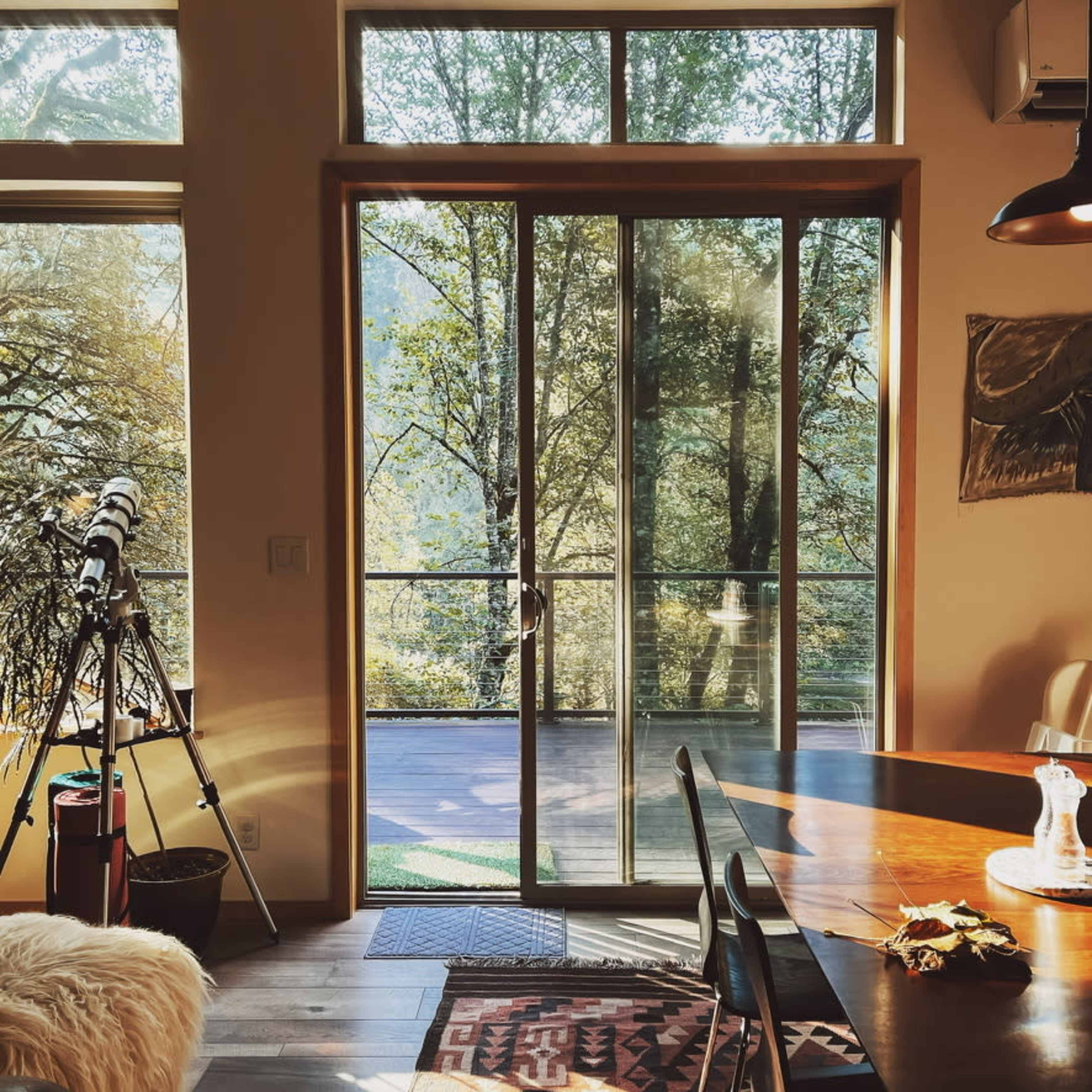 A light-filled River House with private river access and a spacious lawn area. Image in , Washougal, WA