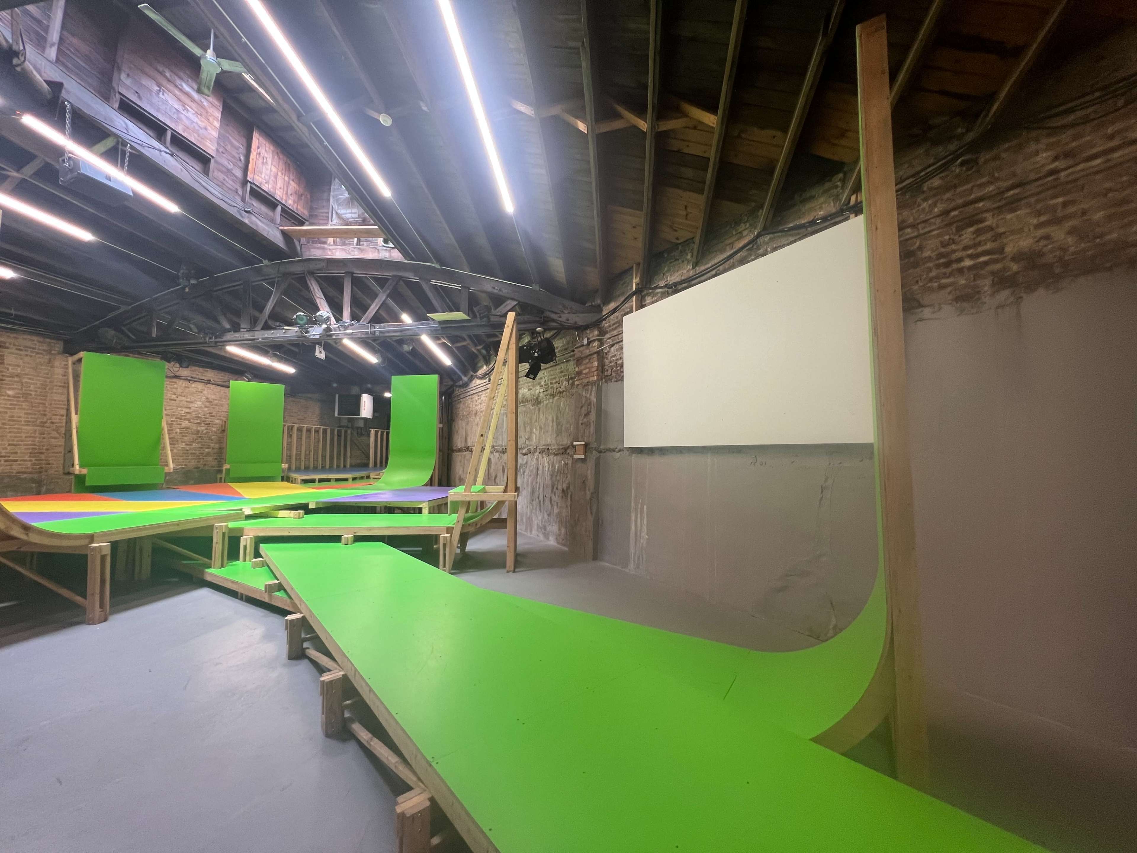 Urban, Industrial, downtown gallery, Unique floor plan, lofty bow trussed ceiling + skylight Image in West Town, Chicago, IL