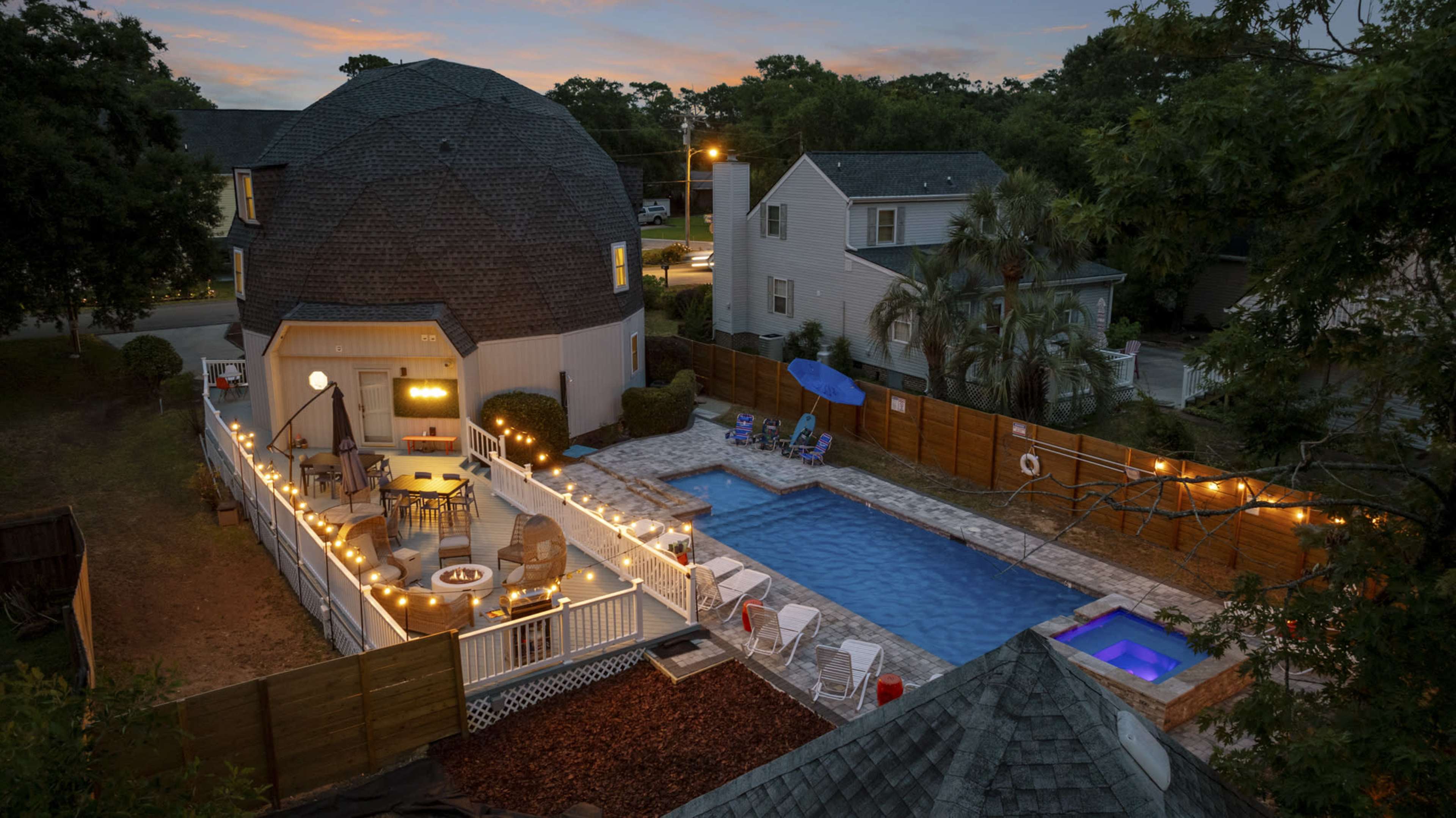Geodesic Dome Home with Private Pool/Spa near White Sand Beach Image in North Myrtle Beach, North Myrtle Beach, SC