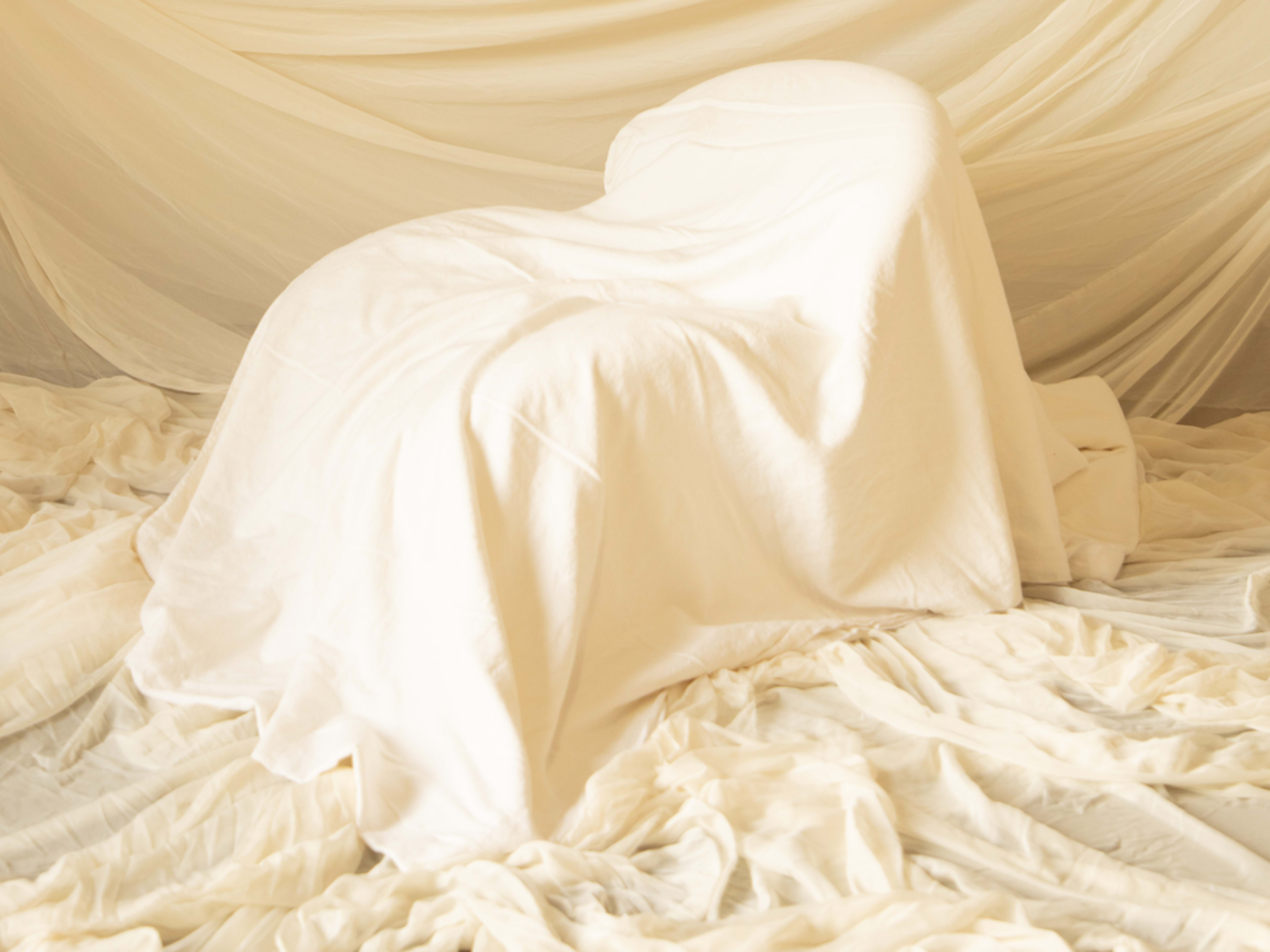 Ivory linen fabric cover for chair 