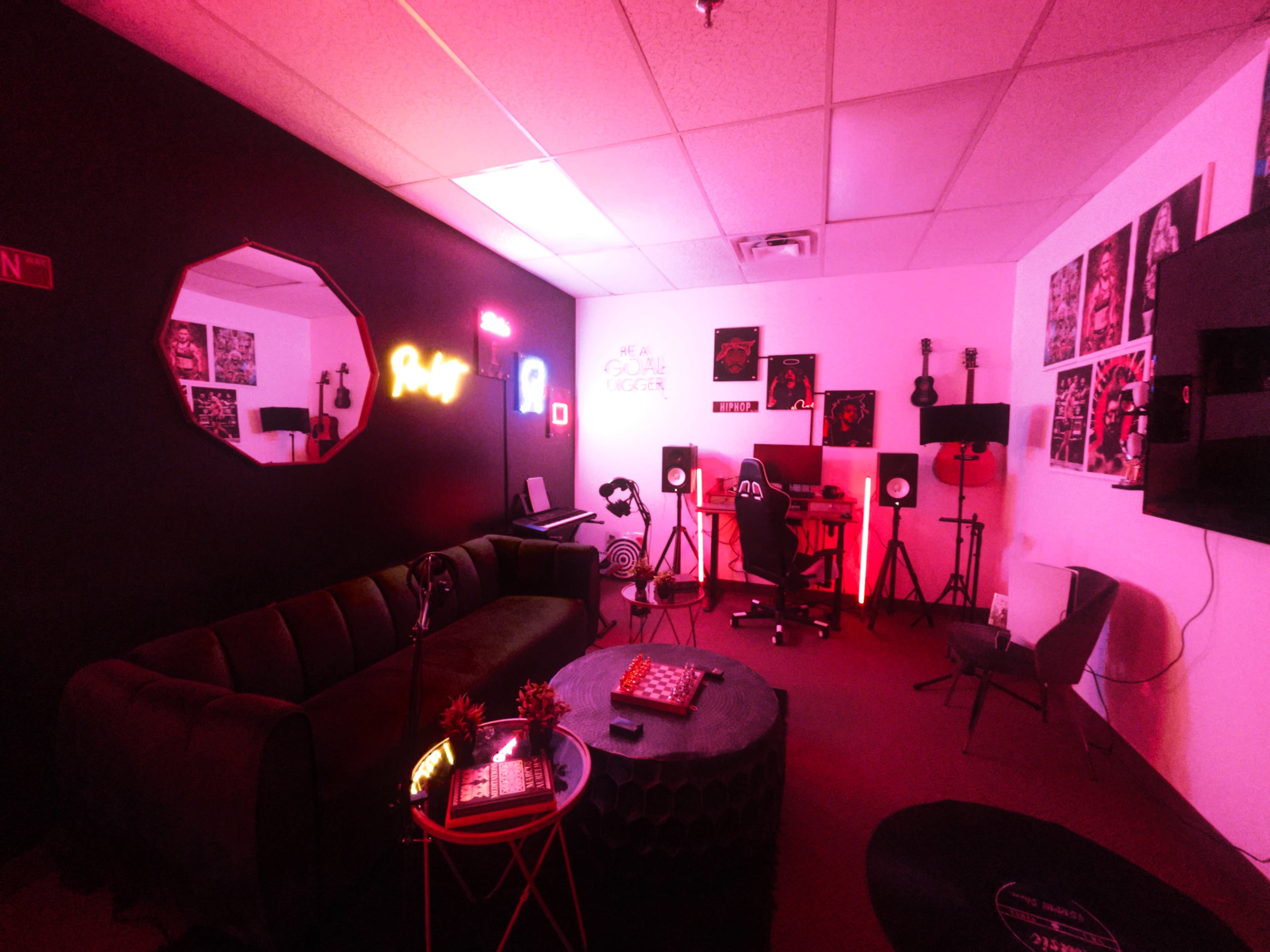 Neon-Lit Multipurpose Studio Loft with Retro Phone Booth Image in Brampton, Brampton, ON