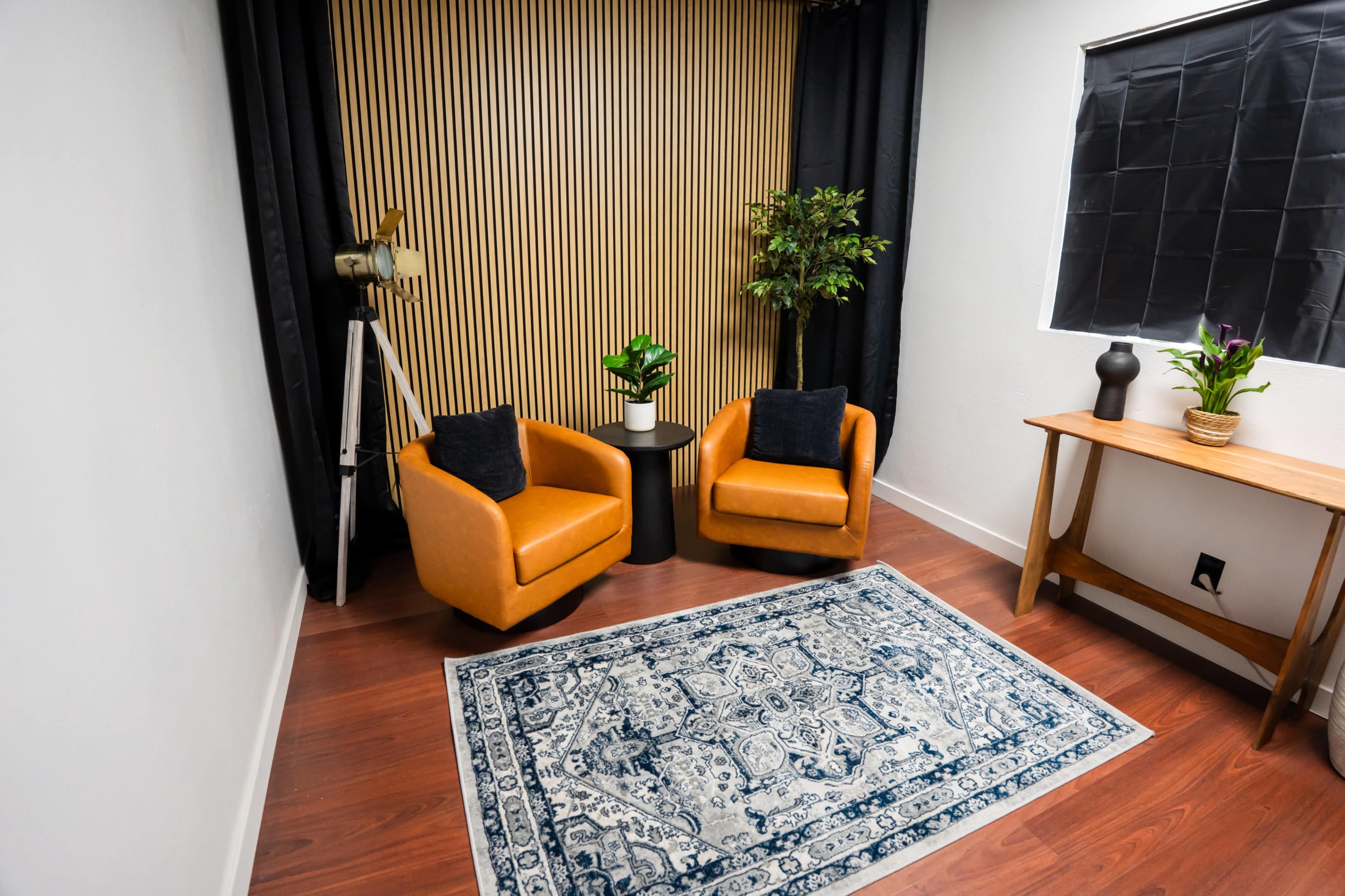 Natural Light Studio with Limewash Wall + Podcast Room Image in Whittier, Whittier, CA