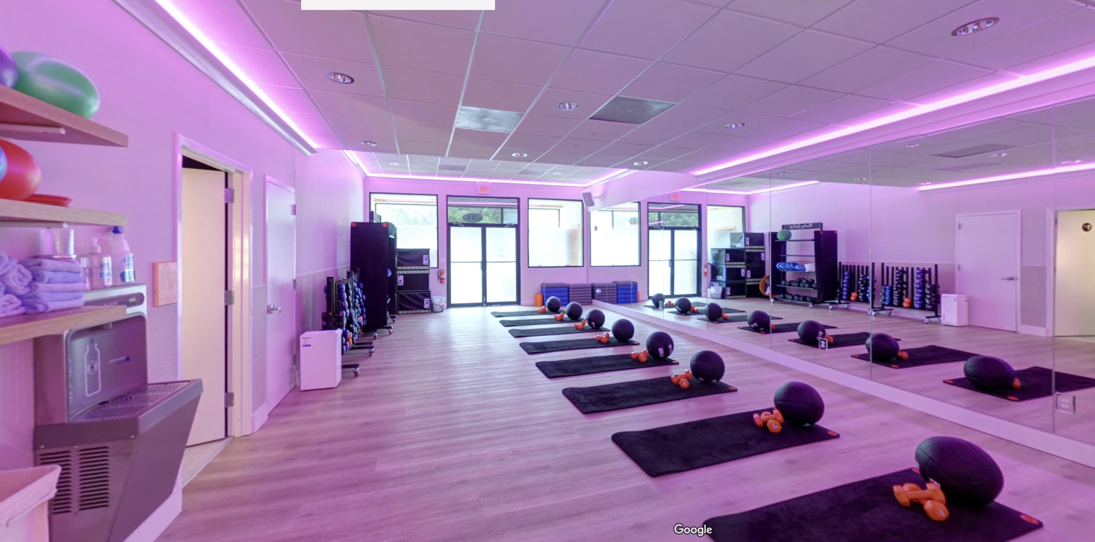 Open Luxe Fitness/Dance Studio with Neon Lighting Image in Summit, Summit, NJ