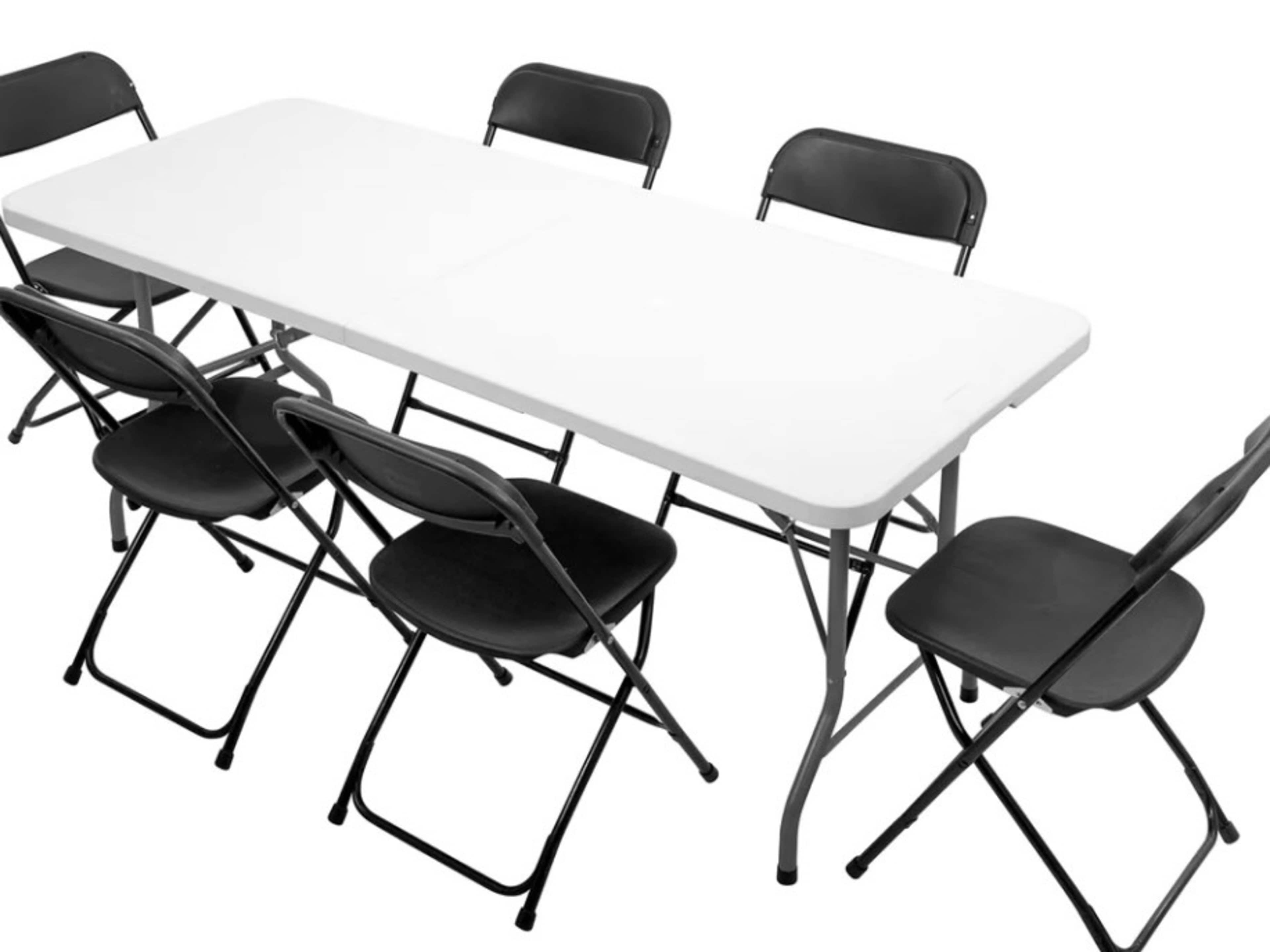 6’ Folding table and chairs
