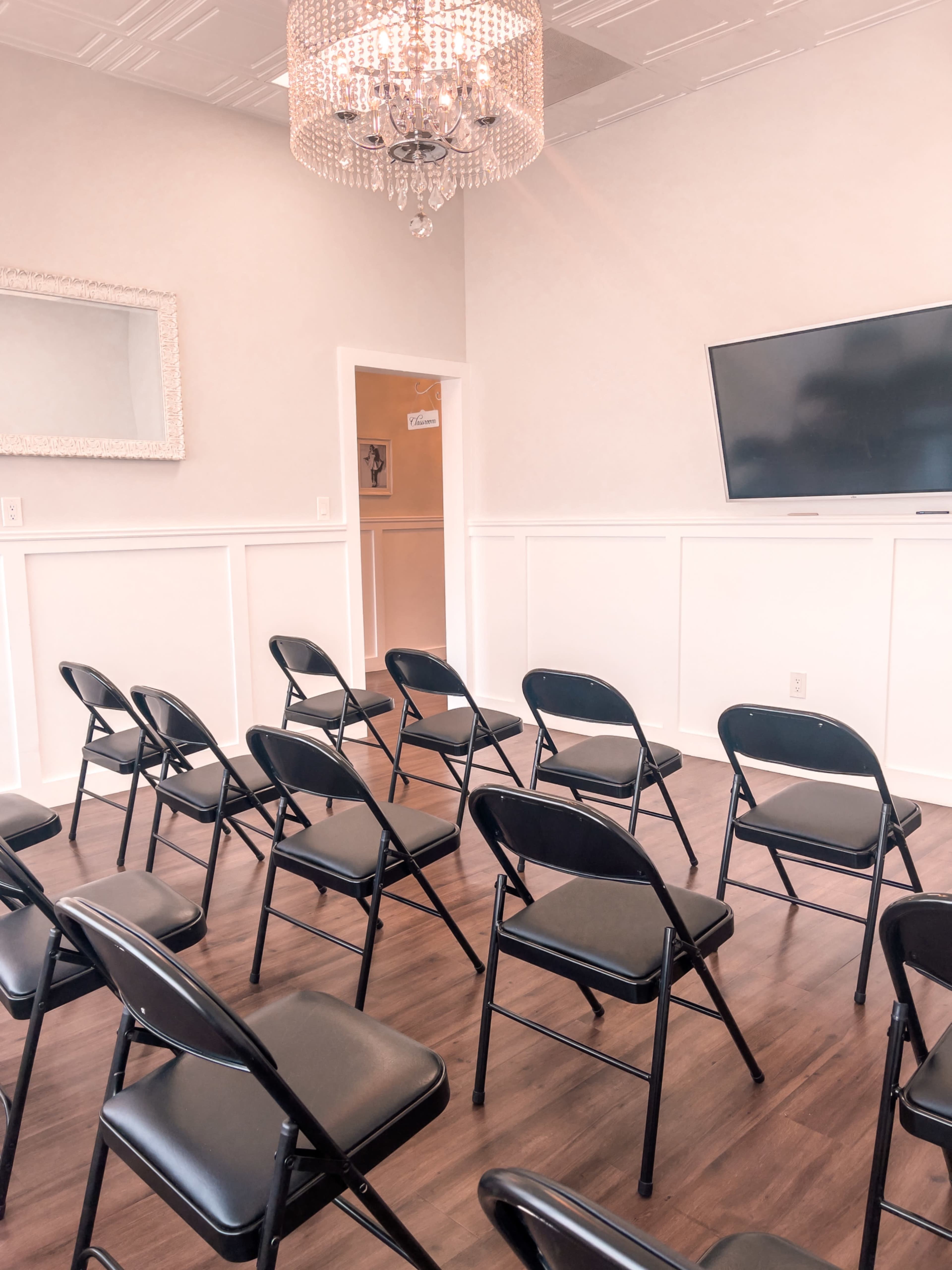Classic & Feminine Classroom Space with Vibe Board Image in Monticello Park, San Antonio, TX