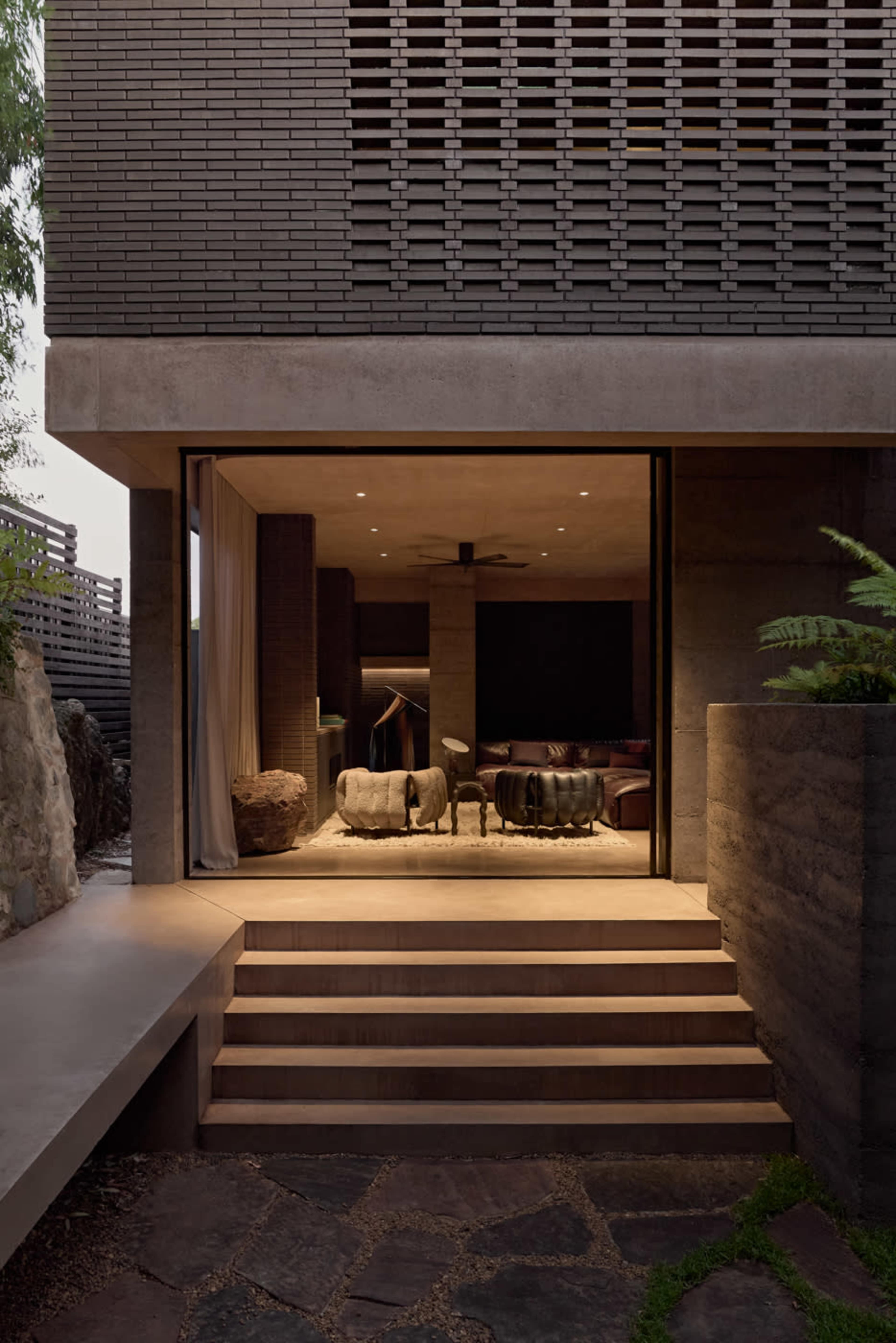 A private secluded brutalist home engulfed by native landscape and a natural pool Image in Wembley Downs, Wembley Downs, WA
