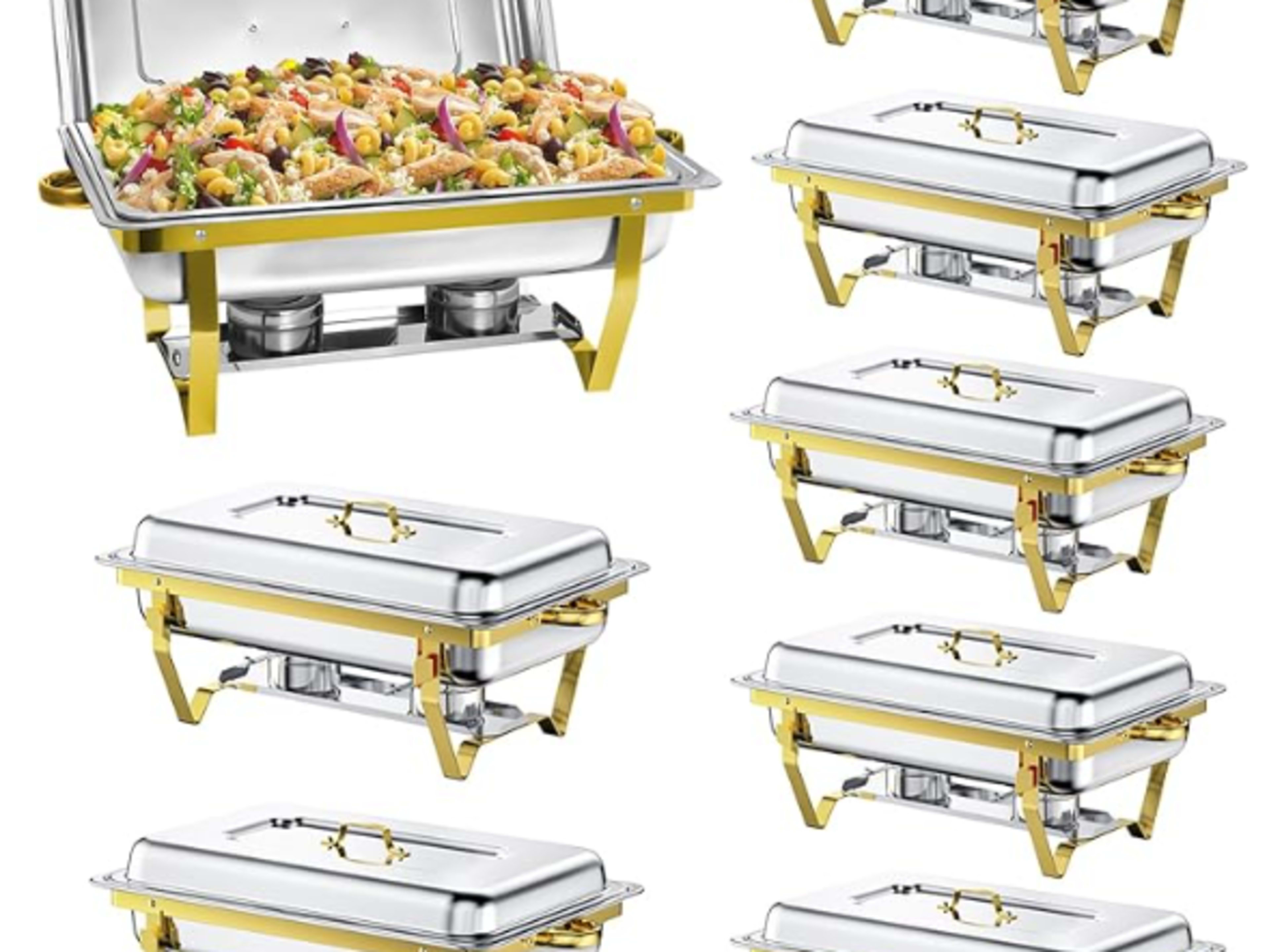 Chafing Dish Buffet Set, 8 Qt 8 Pack, Stainless