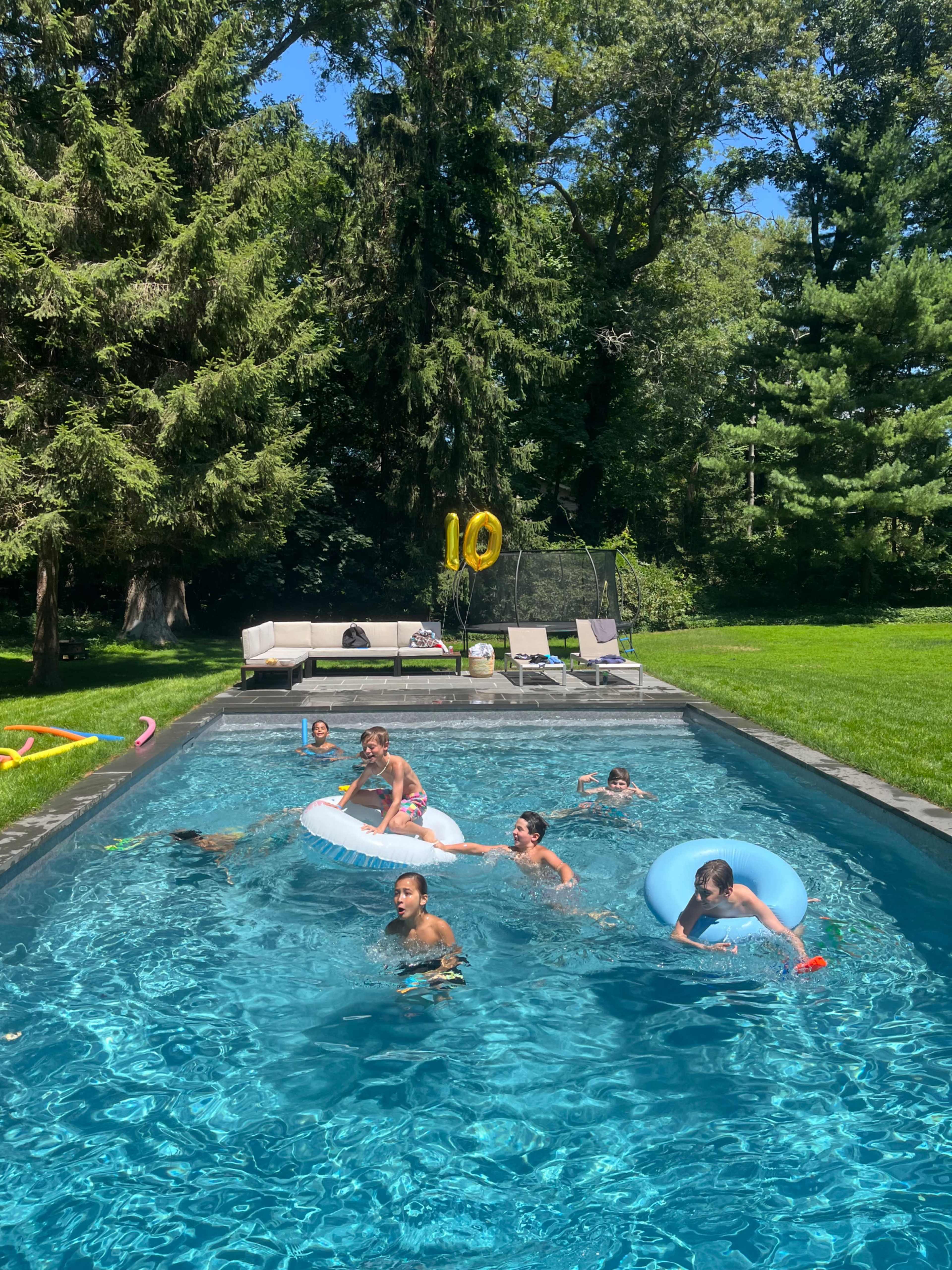 Expansive Outdoor Retreat with Hamptons Pool and Woodland Backdrop Image in Huntington, Huntington, NY