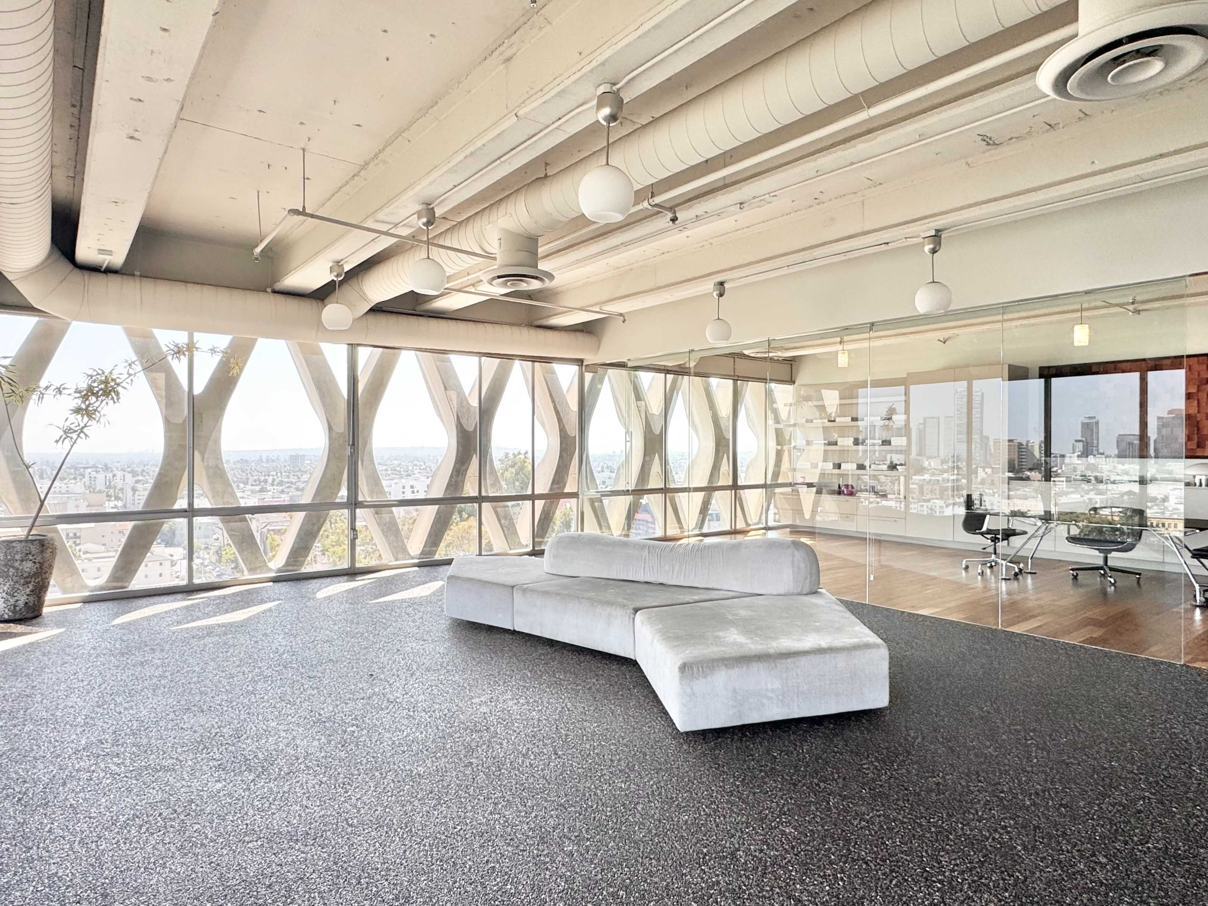 Mid-Century Modern Panoramic Skyline View Loft Image in Central LA, Los Angeles, CA