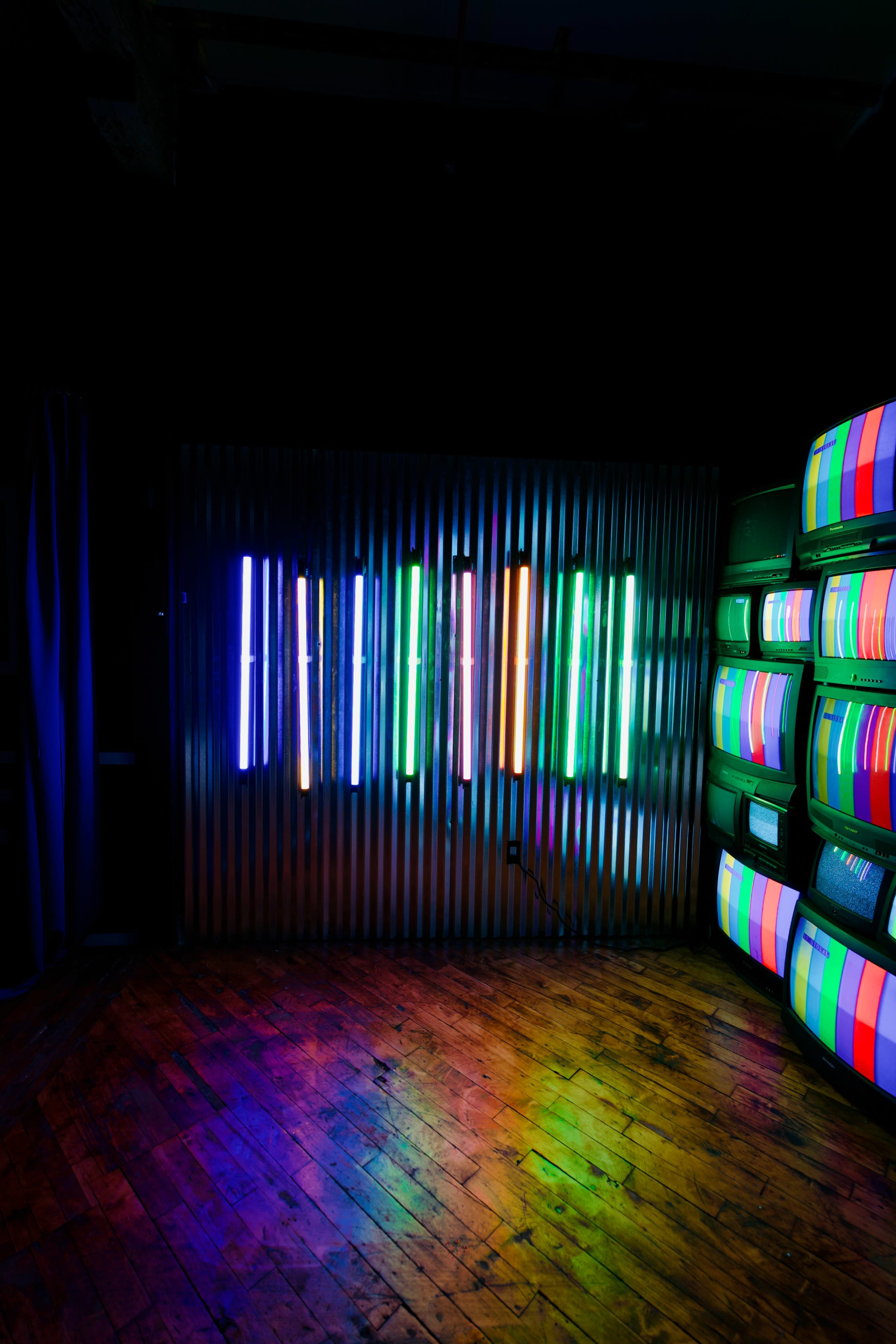 Brooklyn Industrial-Chic Art Space with Vintage TV Wall & Neon Ambiance @rarestudios.bk Image in Sunset Park, Brooklyn, NY