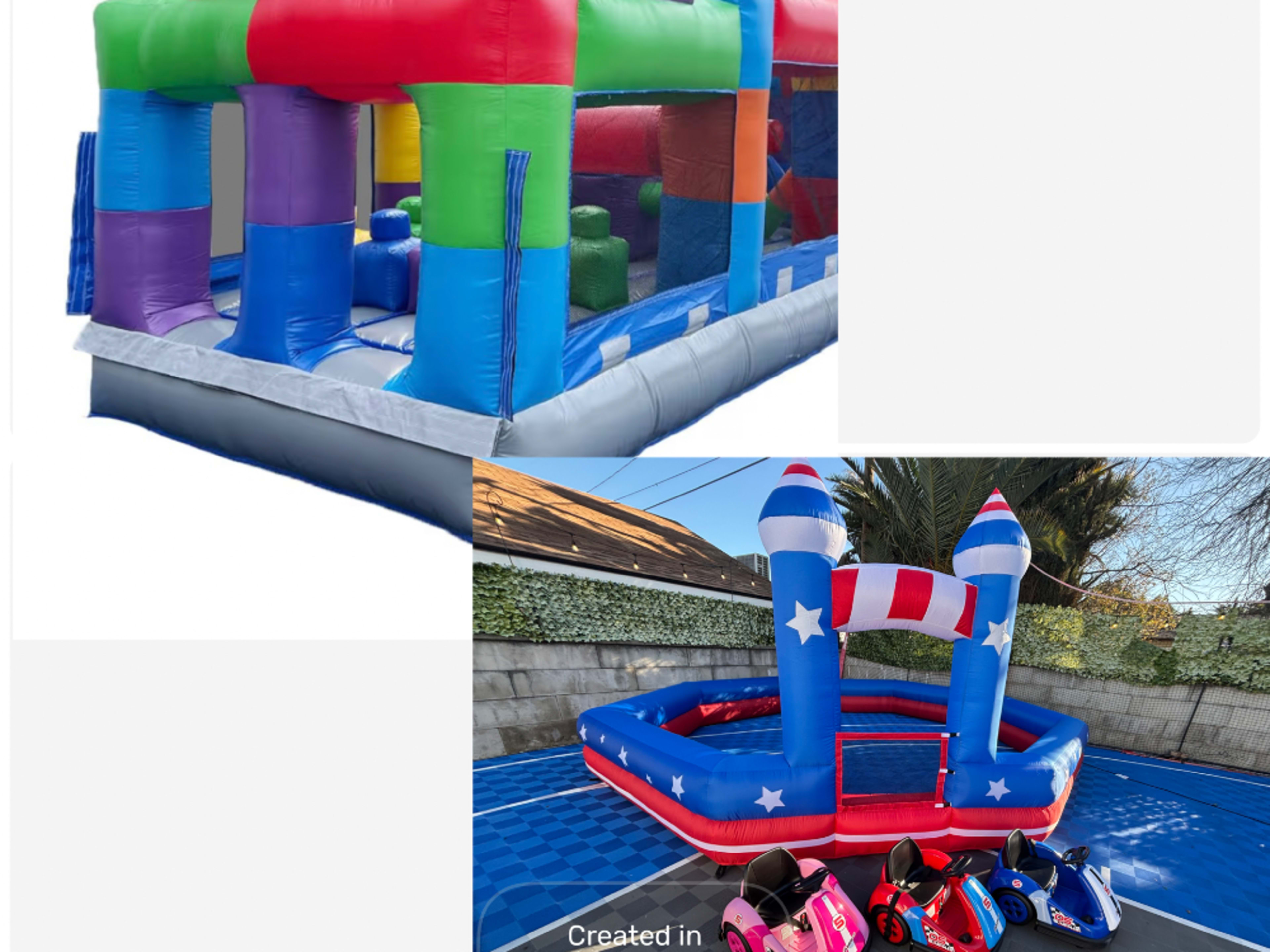 Obstacle course bounce/4 bumper car package
