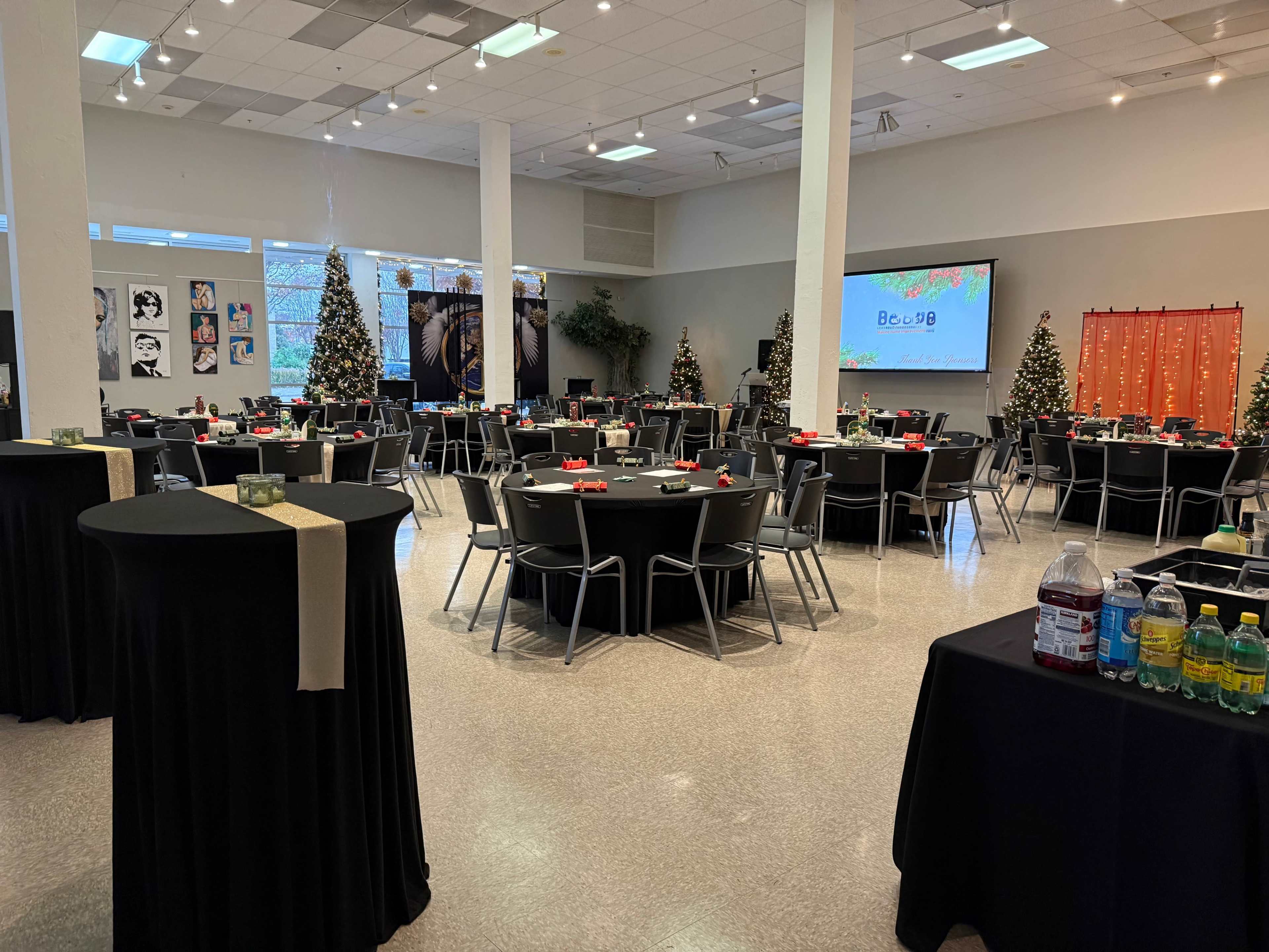 Downtown, original mid-century modern architecture with double height ceilings.  This Event Listing is for the main floor Great Hall and kitchen space.  A third floor treetop room, and roof deck is available on the Meeting Listing Image in Central Arlington, Arlington, TX