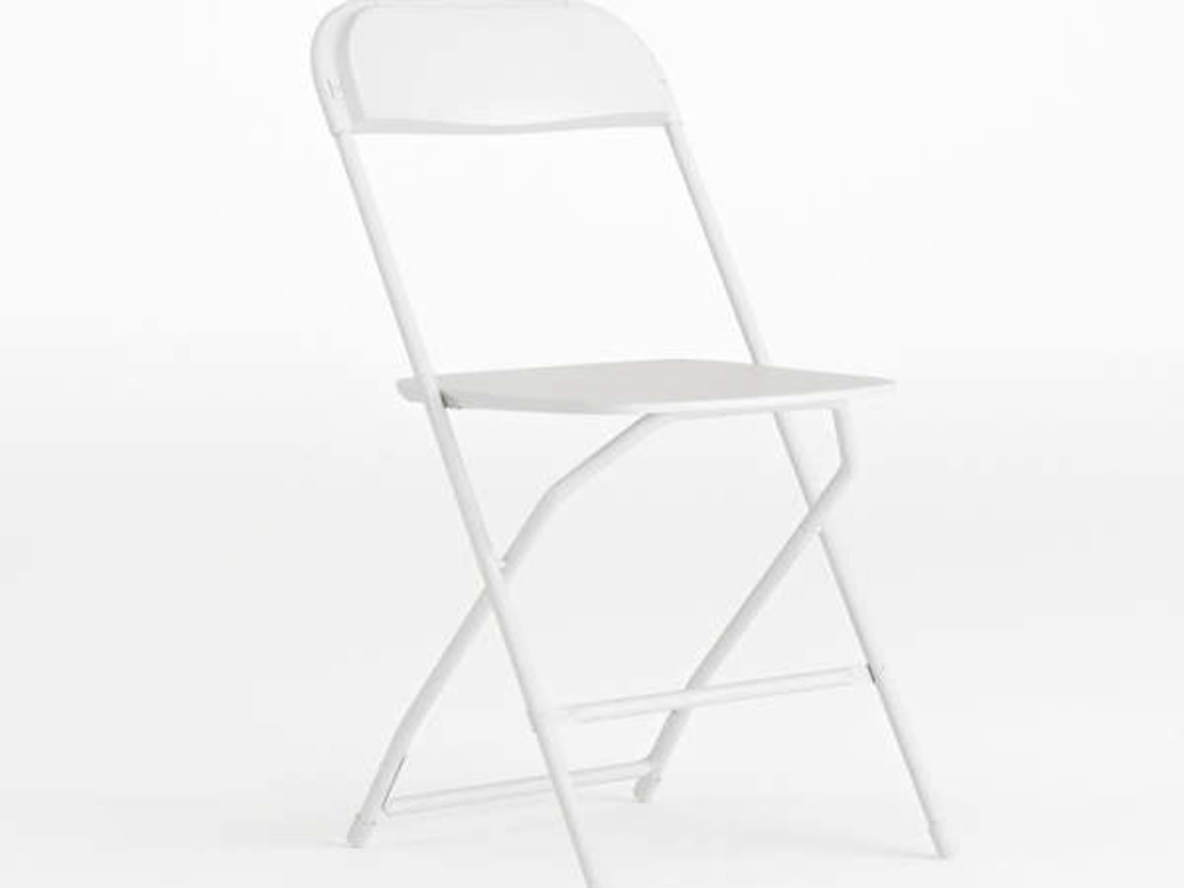 White folding chair