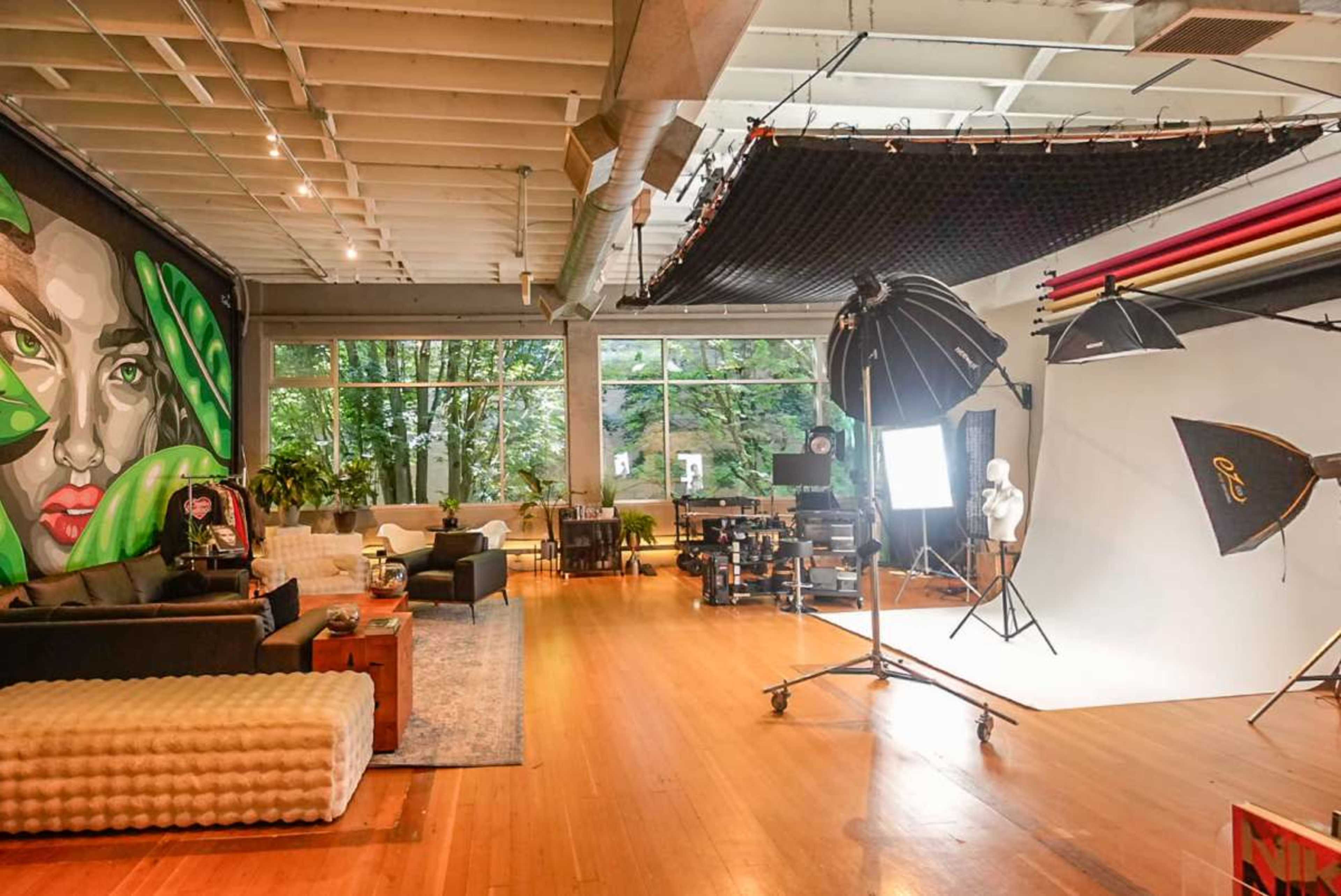 Designer Lounge Meets Full-Service Flash Photography + Video + Podcast Studio Image in Northwest Portland, Portland, OR