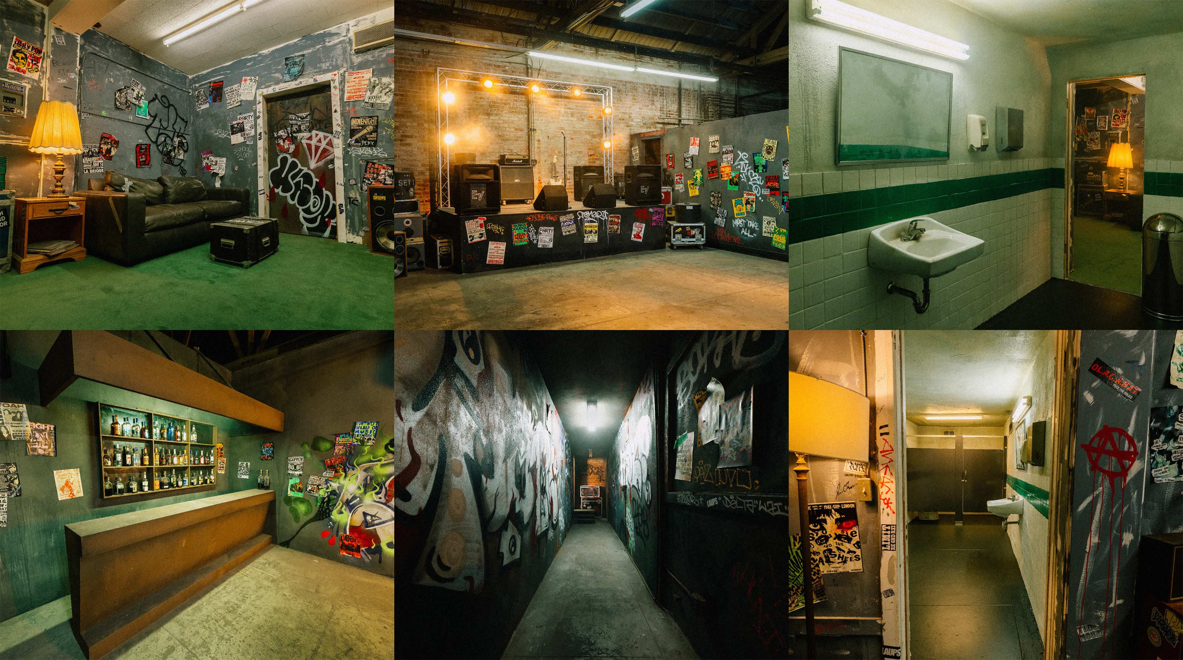 Warehouse Concert Venue + Greenroom & Grungy Bathroom Image in Vernon, Vernon, CA