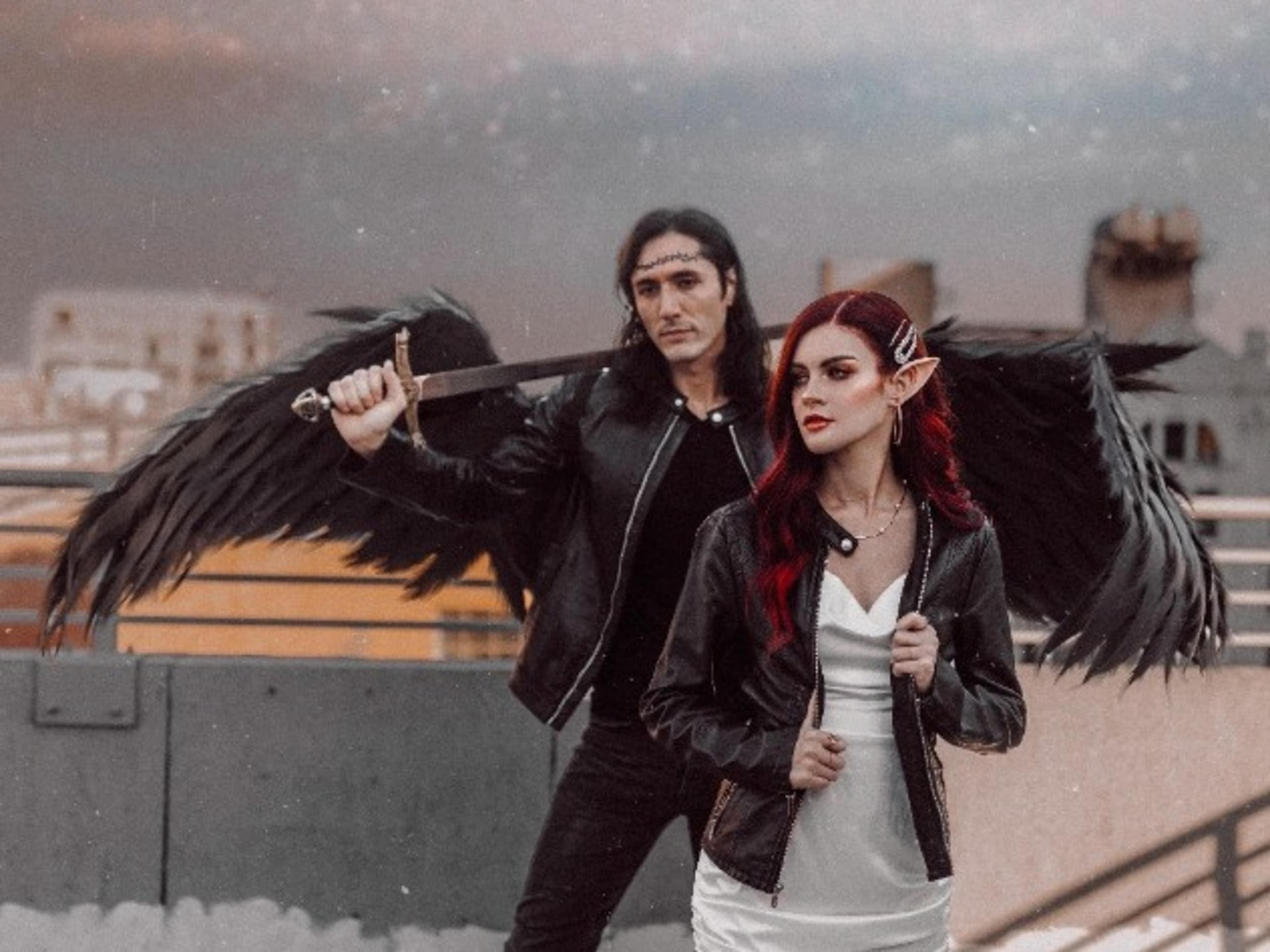 Posable Black Angel Wings