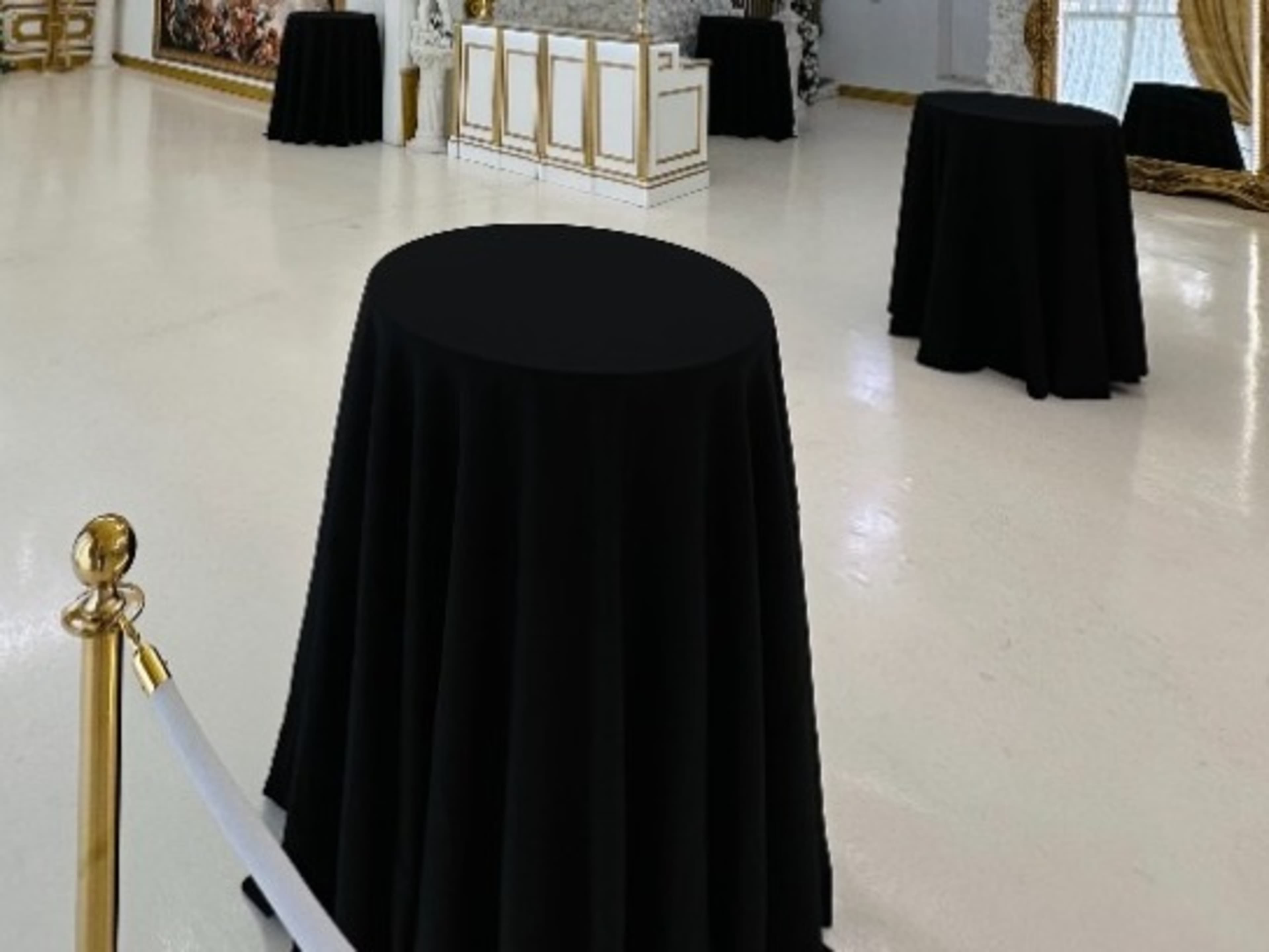 Cocktail Table with Black linen
