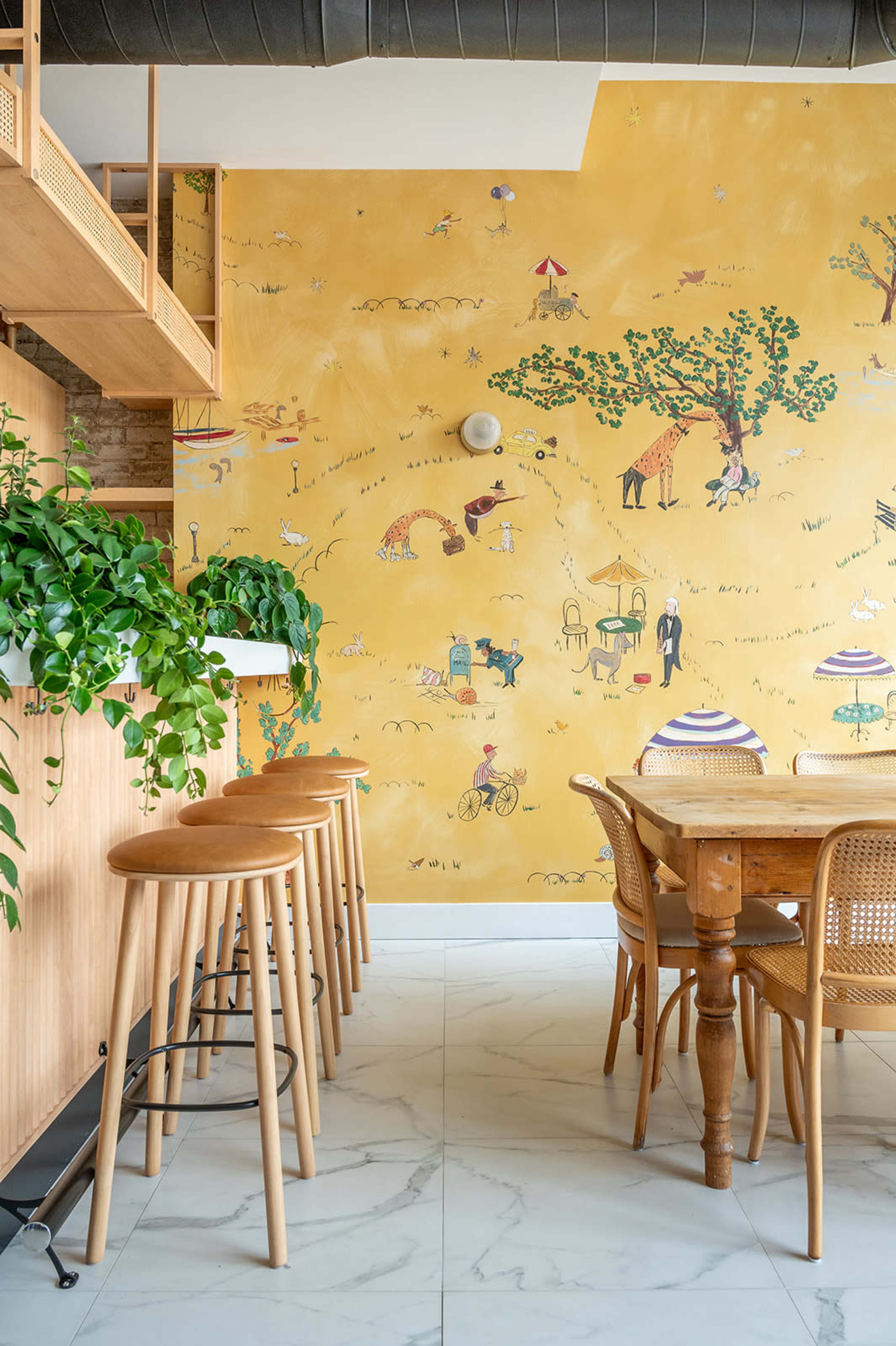 Sunny, Warm Coffee Shop with clean, cozy interior Image in Upper Beaches, Toronto, ON