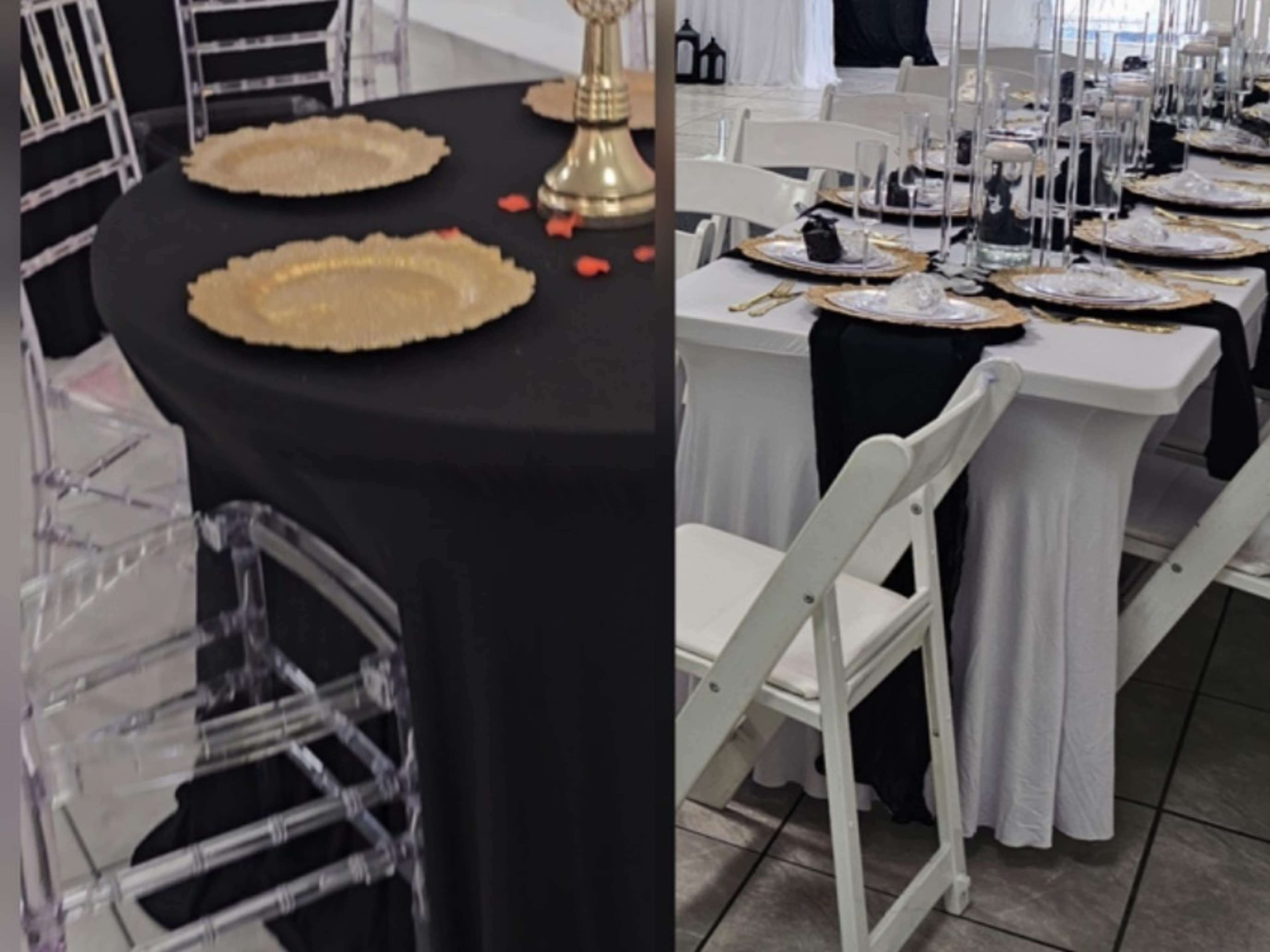 Black or white table clothes