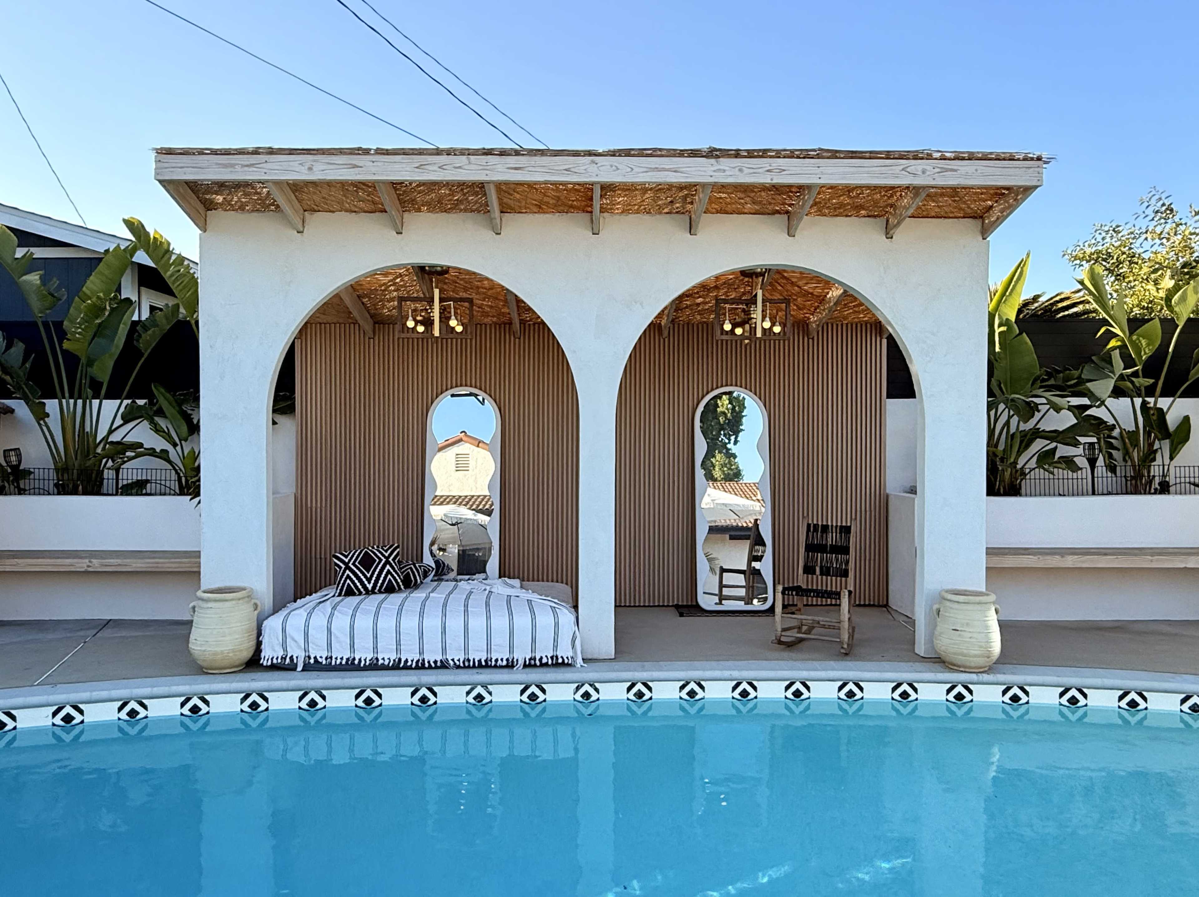 Tulum Vibes, Luxe Poolside Cabana, Nighttime Magic Image in North Hills, North Hills, CA